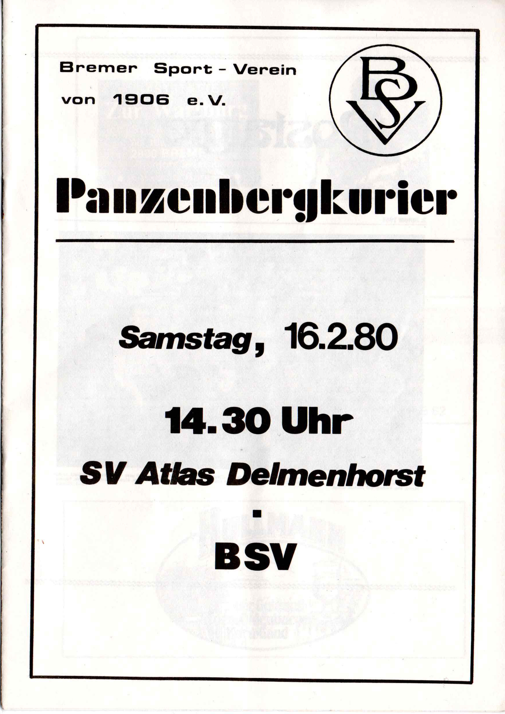 23. Spieltag [16.02.1980] Bremer SV vs. SV Atlas Delmenhorst