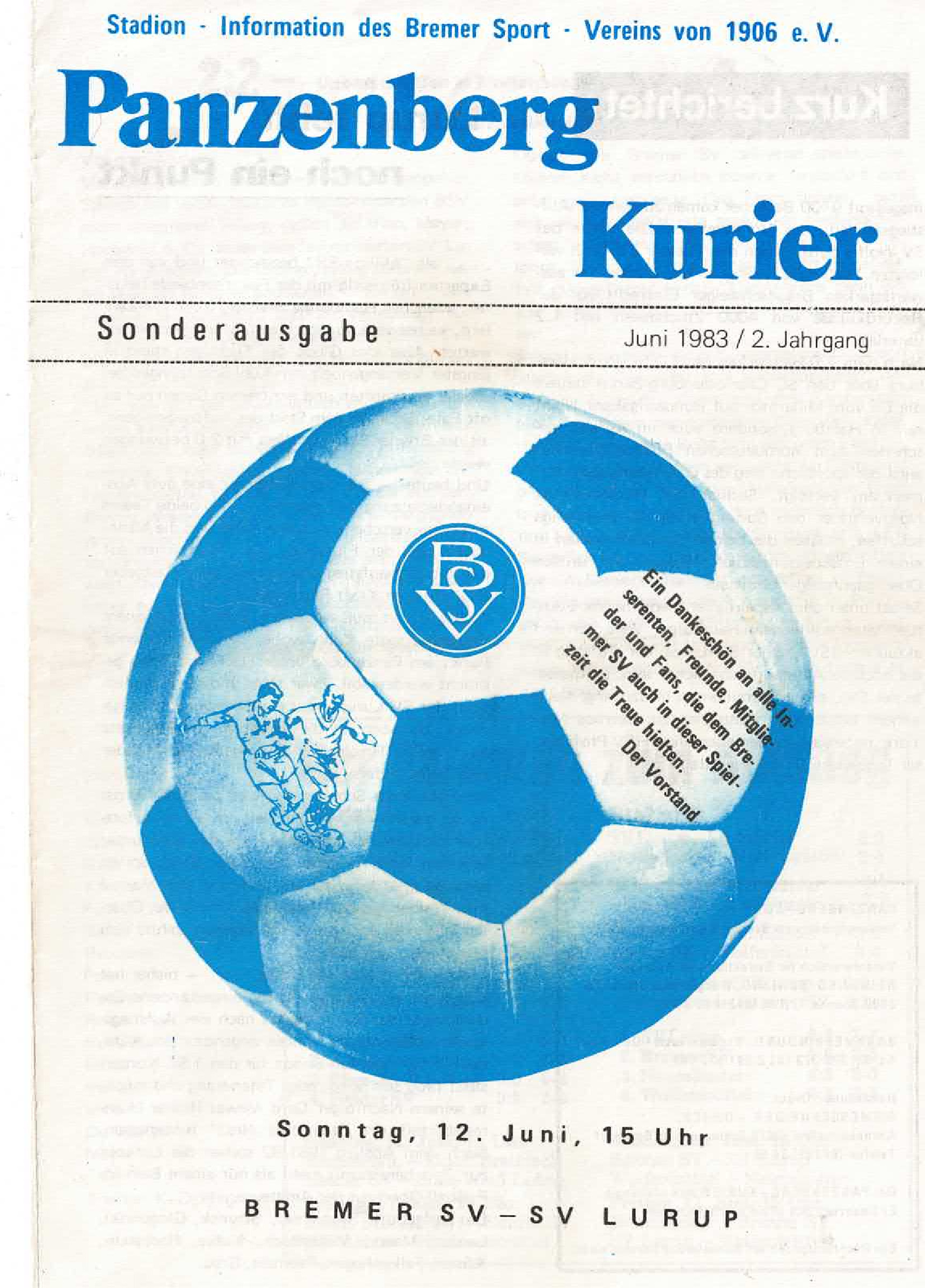 05. Spieltag [12.06.1983] Bremer SV vs. SV Lurup