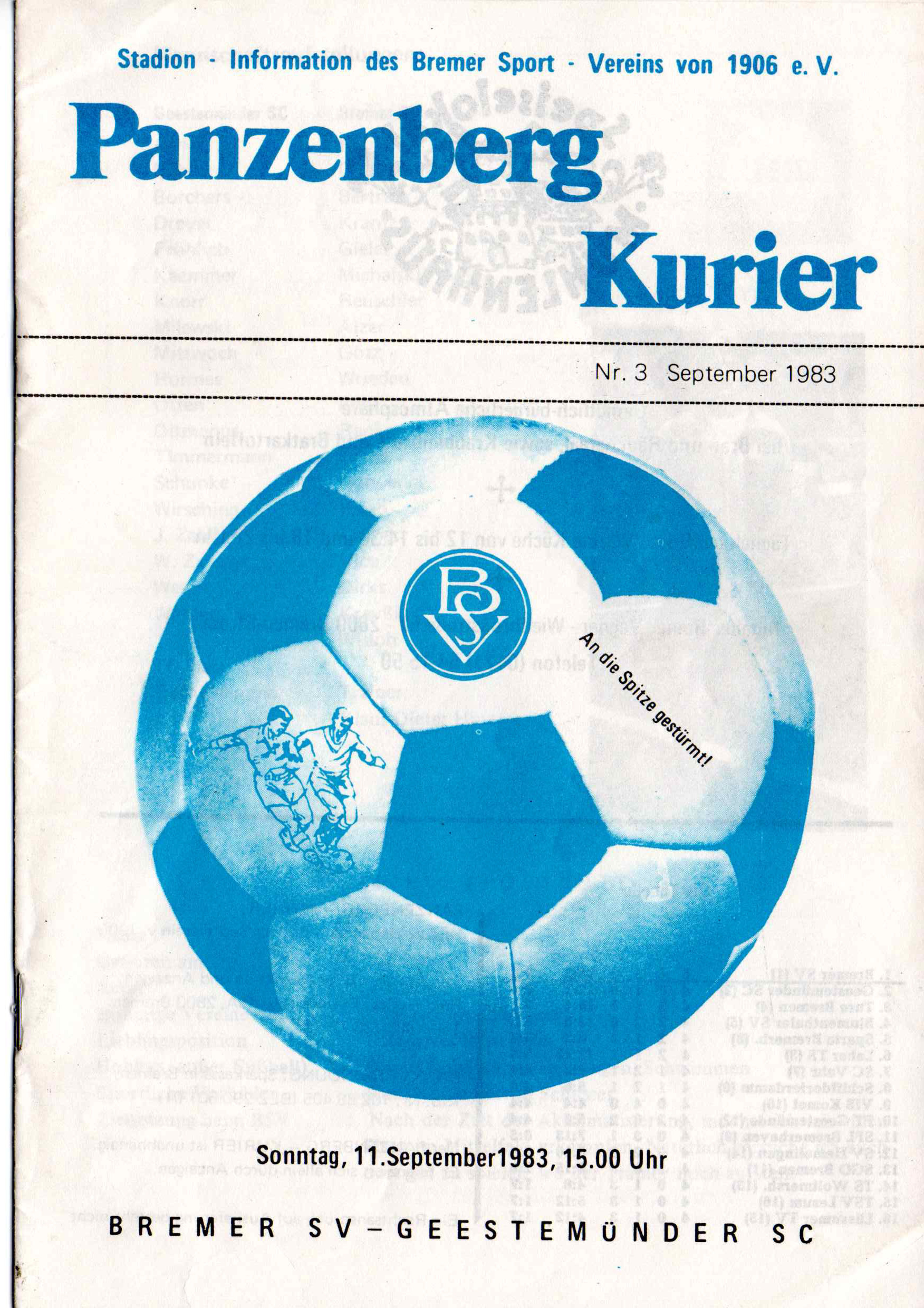 05. Spieltag [11.09.1983] Bremer SV vs. Geestemünder SC