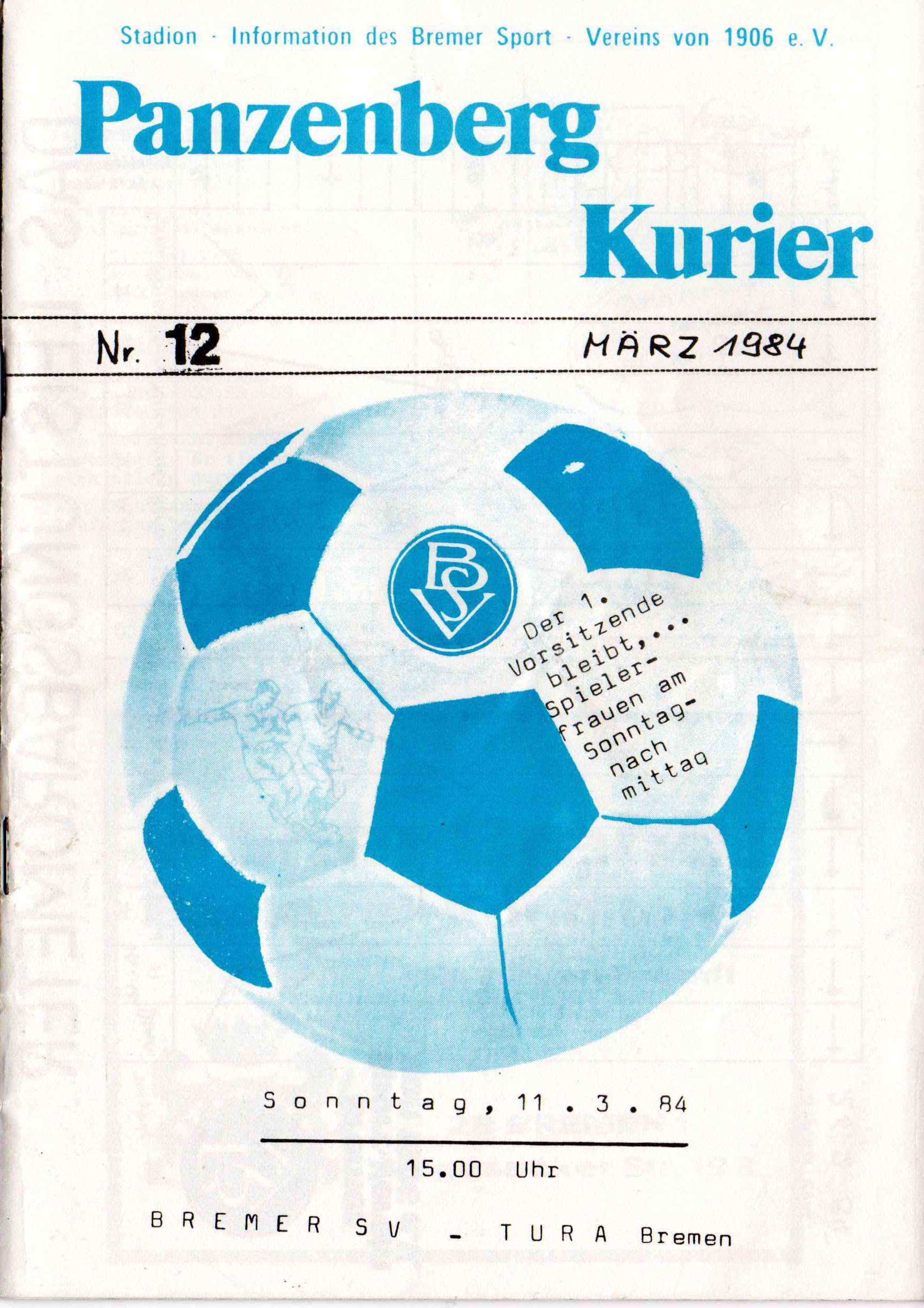 21. Spieltag [11.03.1984] Bremer SV vs. TuRa Bremen