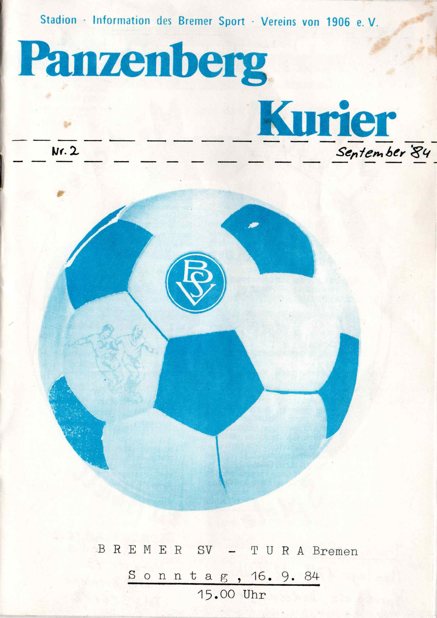 04. Spieltag  [16.09.1984] Bremer SV vs. TuRa Bremen