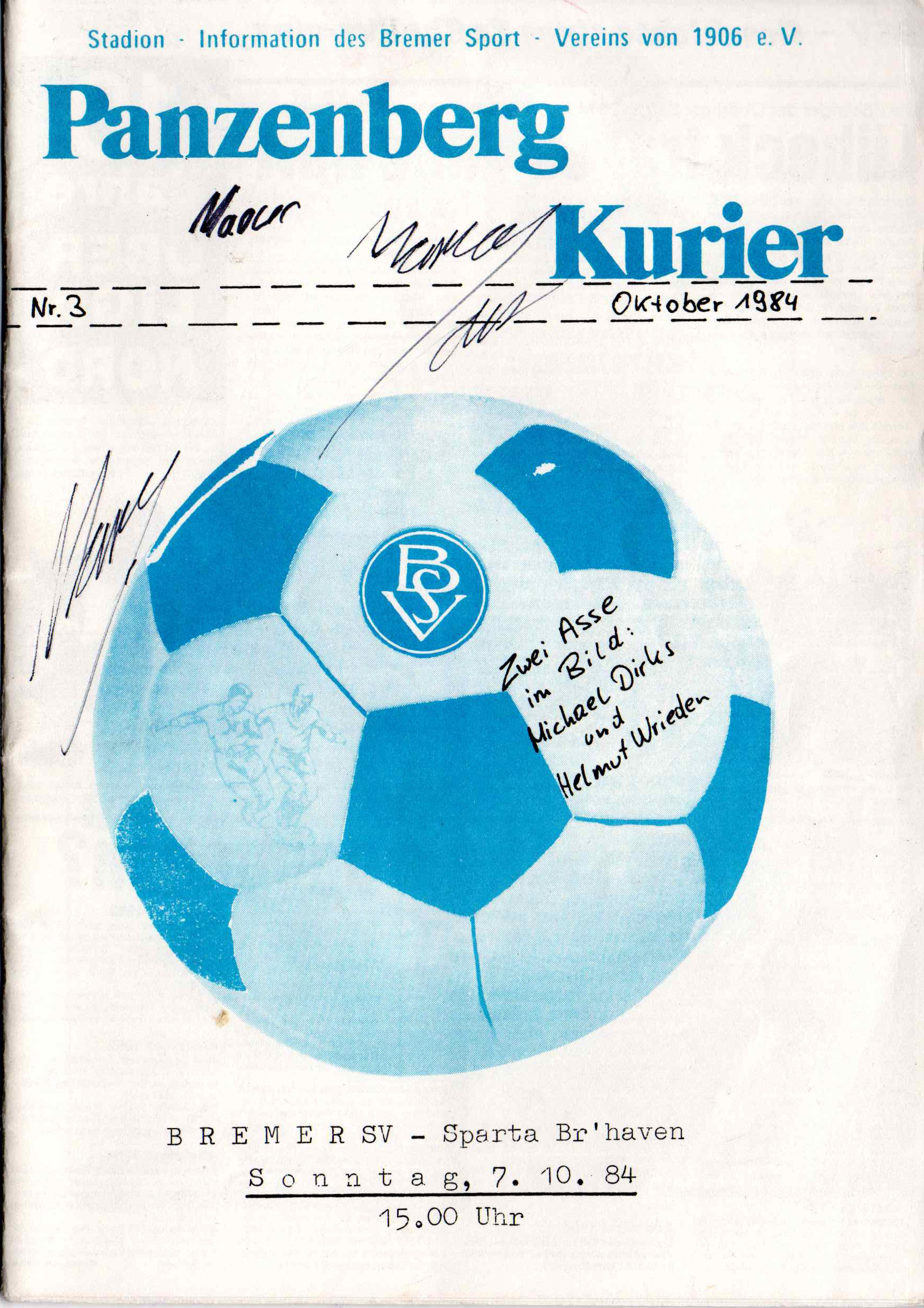 06. Spieltag  [07.10.1984] Bremer SV vs. FC Sparta Bremerhaven