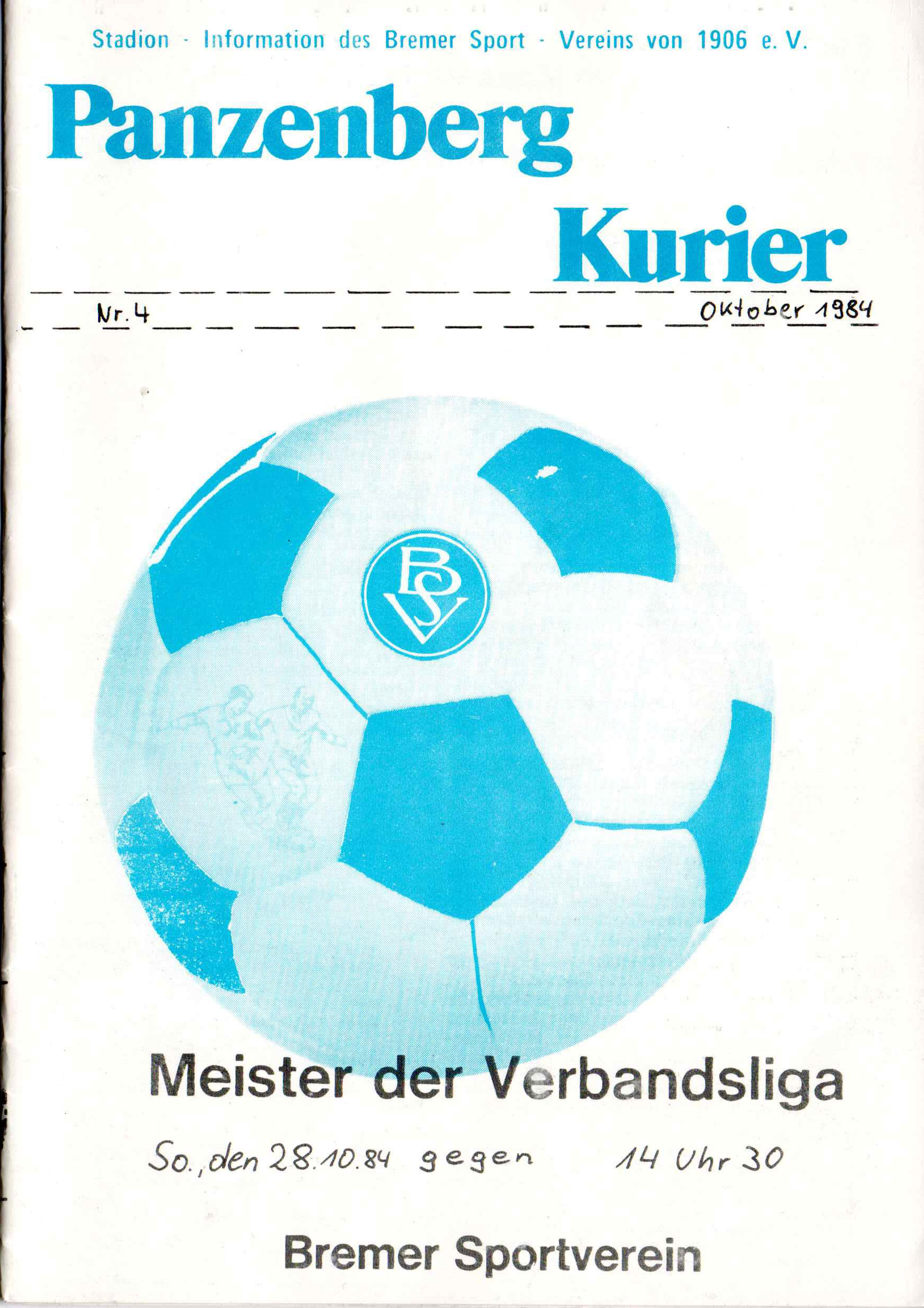 08. Spieltag  [28.10.1984] Bremer SV vs. SC Vahr
