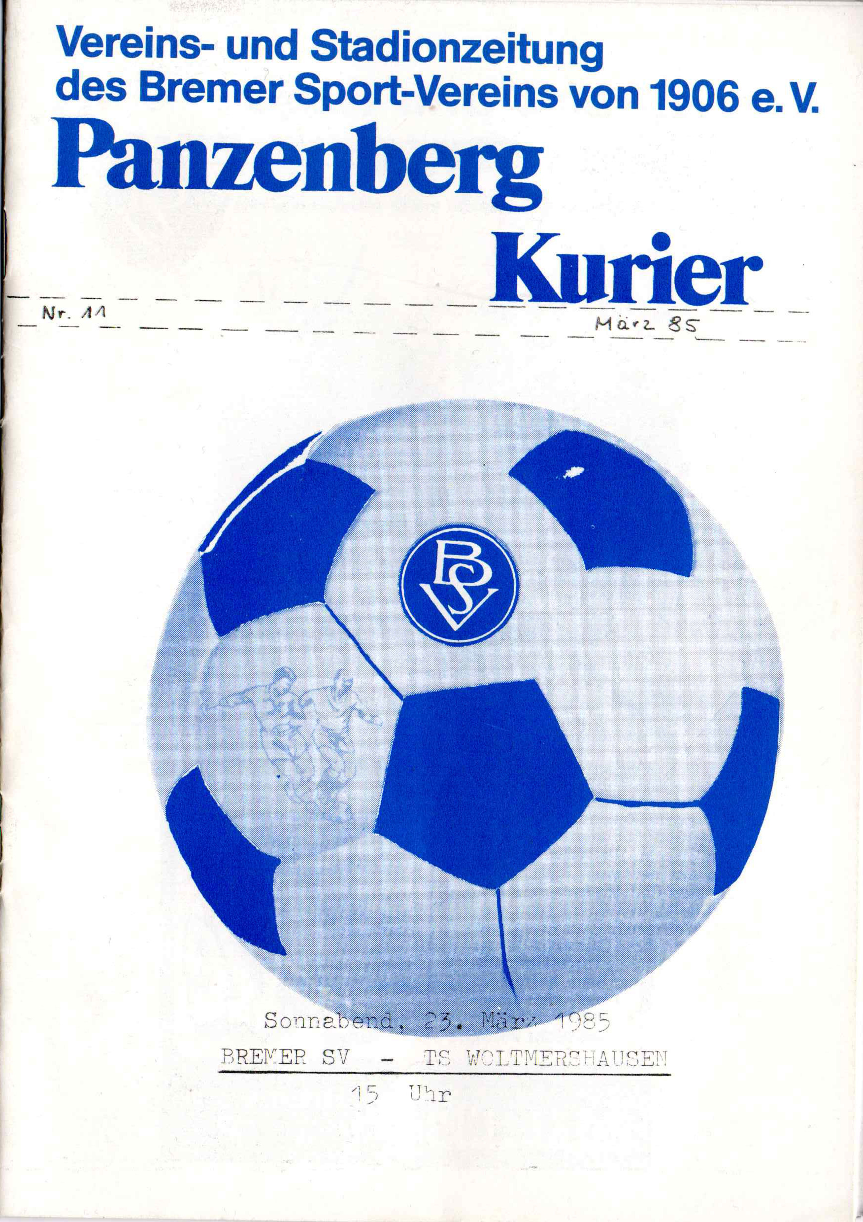 20. Spieltag  [23.03.1985] Bremer SV vs. TS Woltmershausen