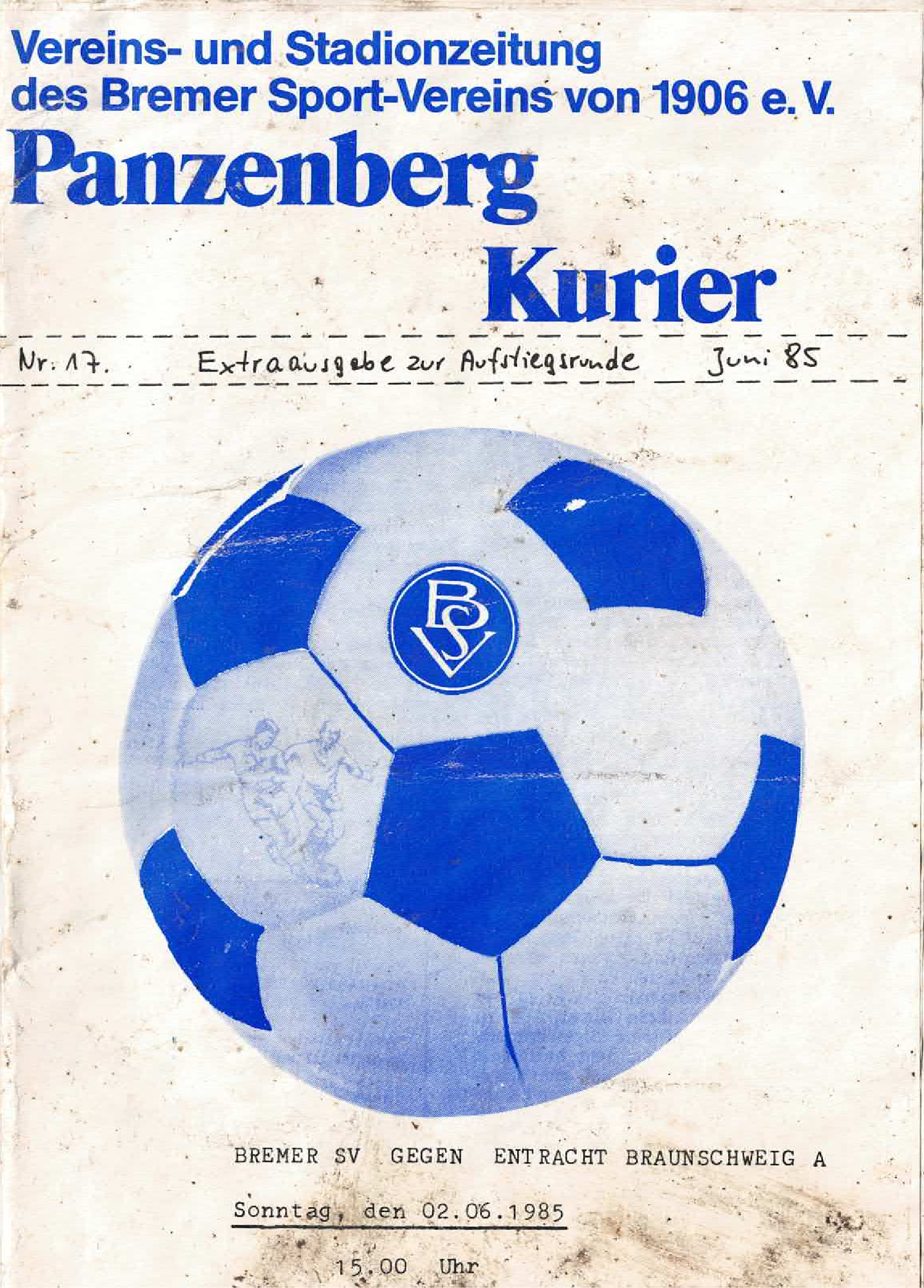 03. Spieltag [02.06.1985] Bremer SV vs. Eintracht Braunschweig II