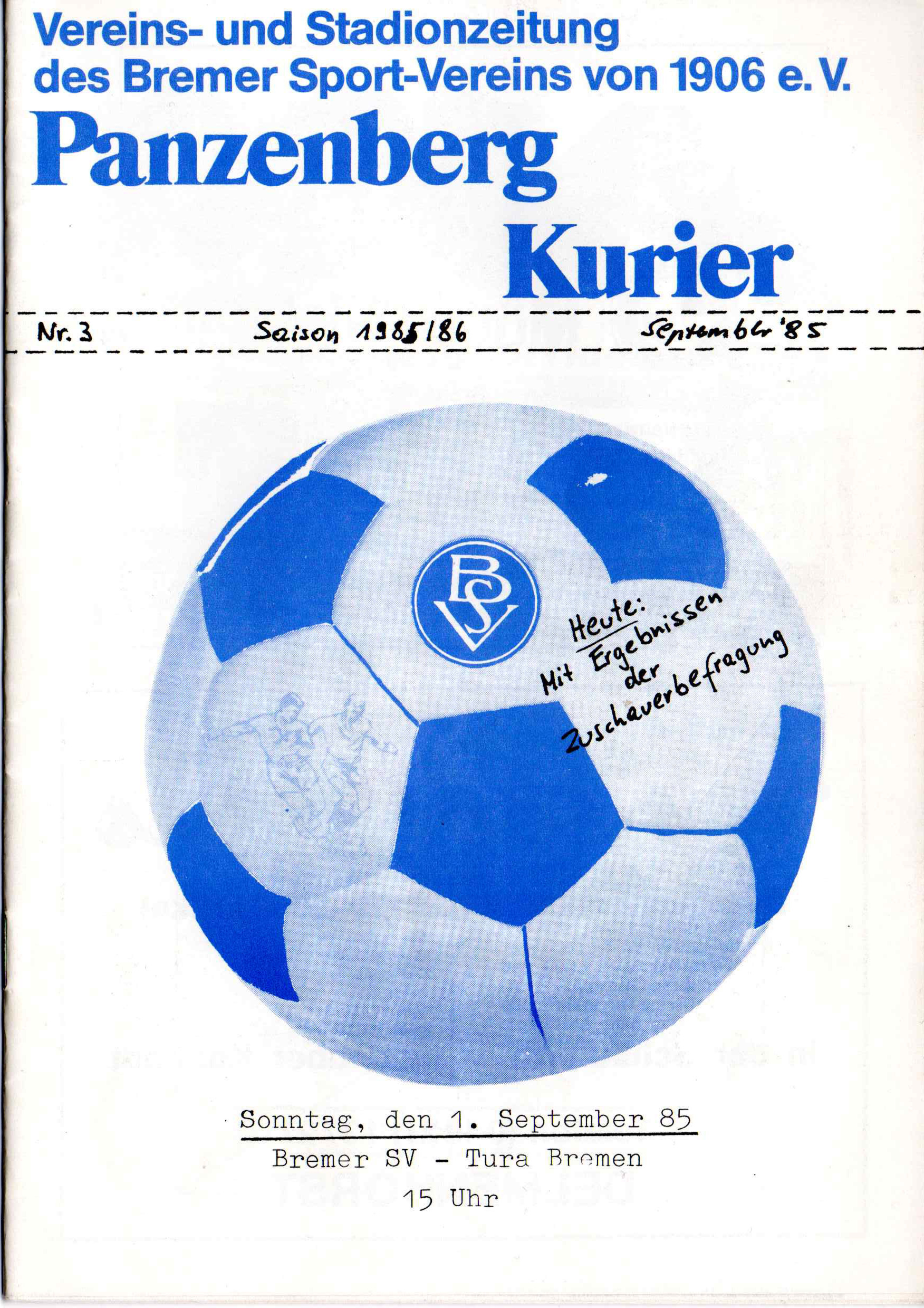 03. Spieltag  [01.09.1985] Bremer SV vs. TuRa Bremen