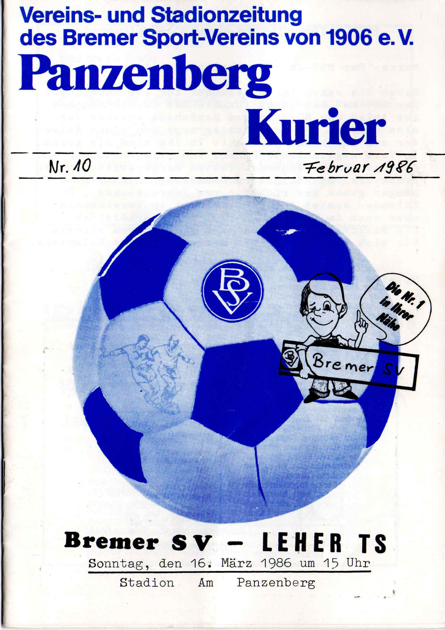 19. Spieltag  [16.02.1986] Bremer SV vs. Leher TS