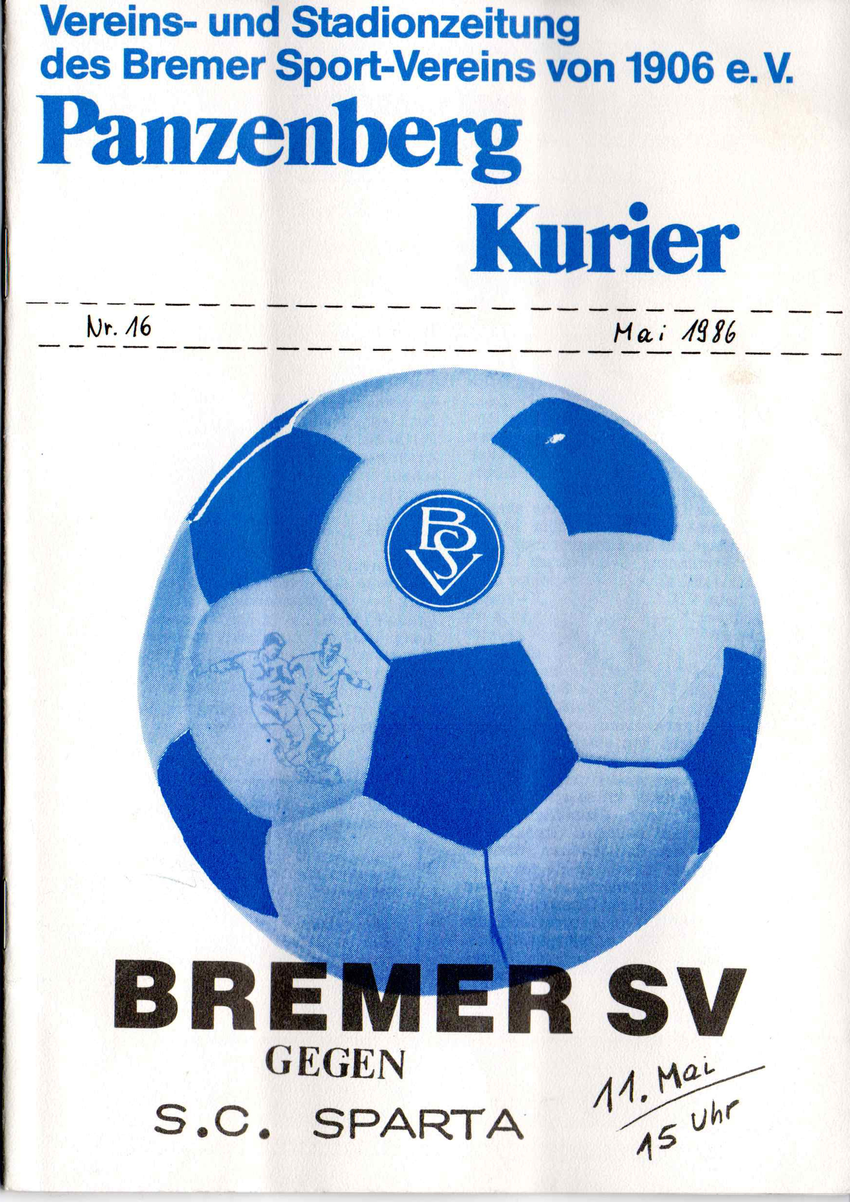 30. Spieltag  [17.05.1986] Bremer SV vs. FC Sparta Bremerhaven