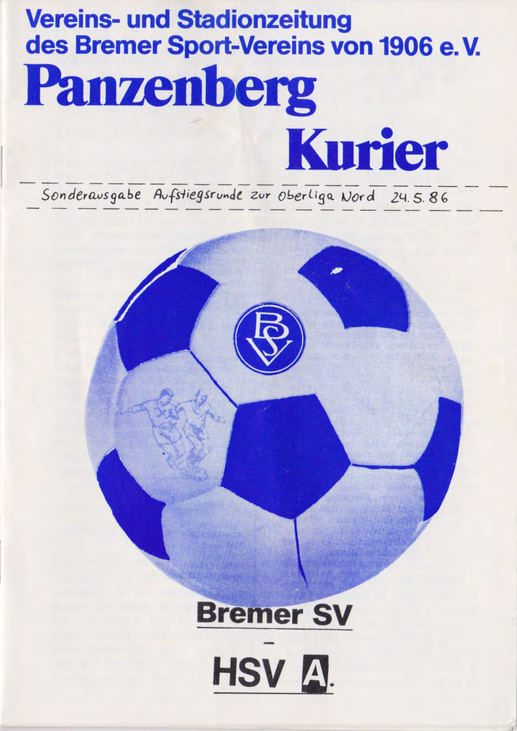1. Spieltag [24.05.1986] Bremer SV vs. Hamburger SV II
