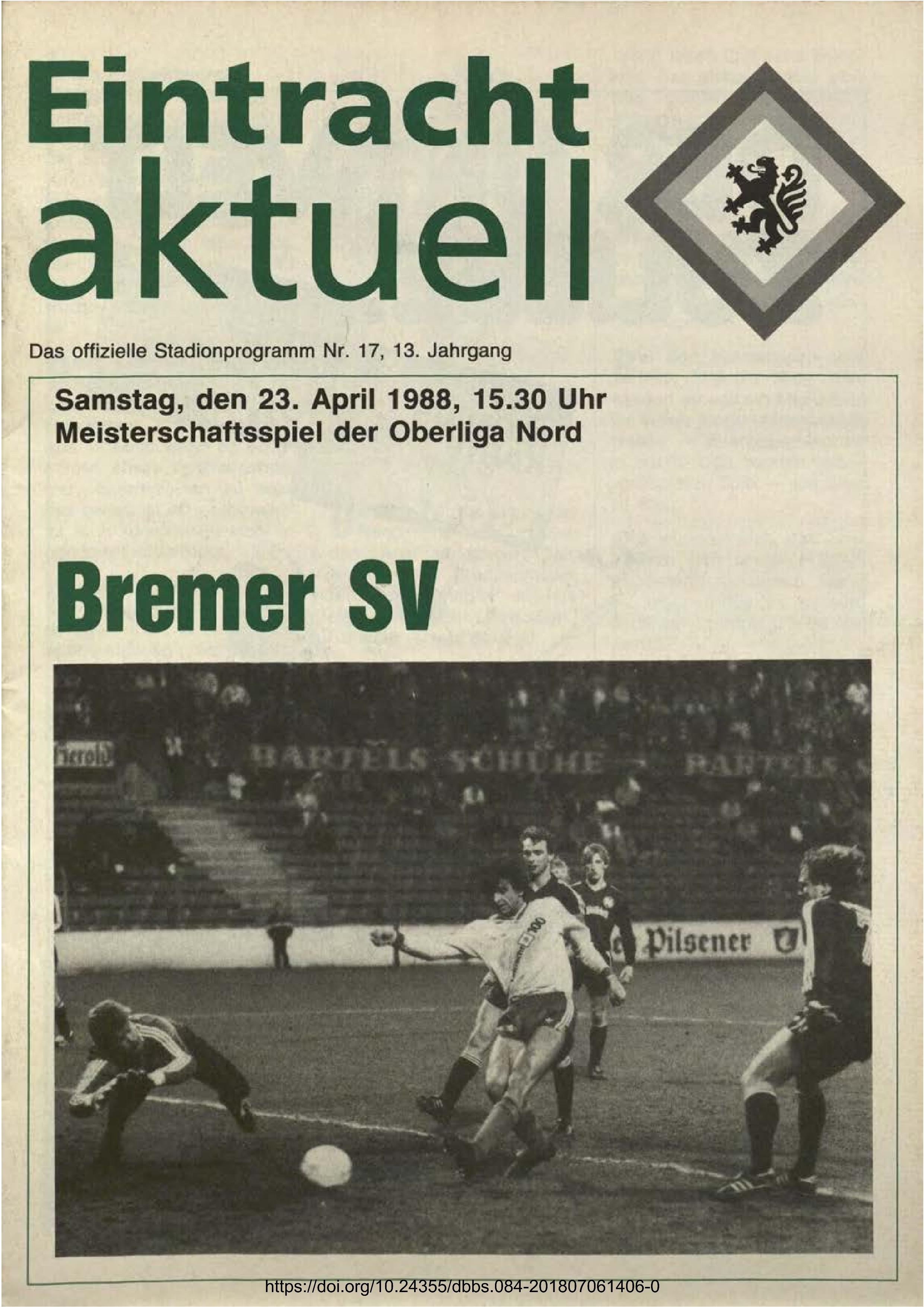 29. Spieltag  [23.04.1988] Eintracht Braunschweig vs. Bremer SV