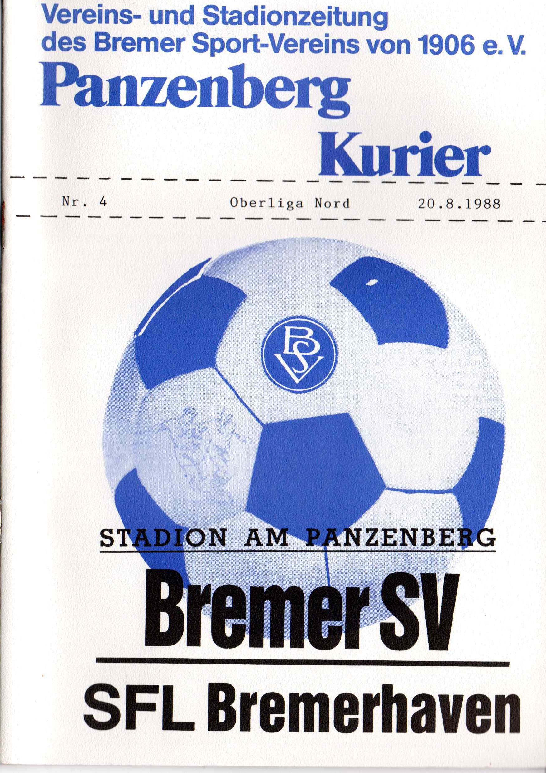 06. Spieltag  [20.08.1988] Bremer SV vs. SFL Bremerhaven