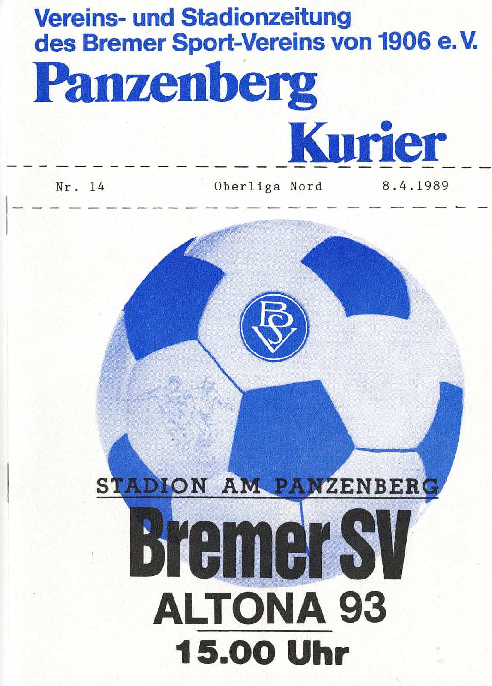 29. Spieltag  [08.04.1989] Bremer SV vs. FC Altona 93