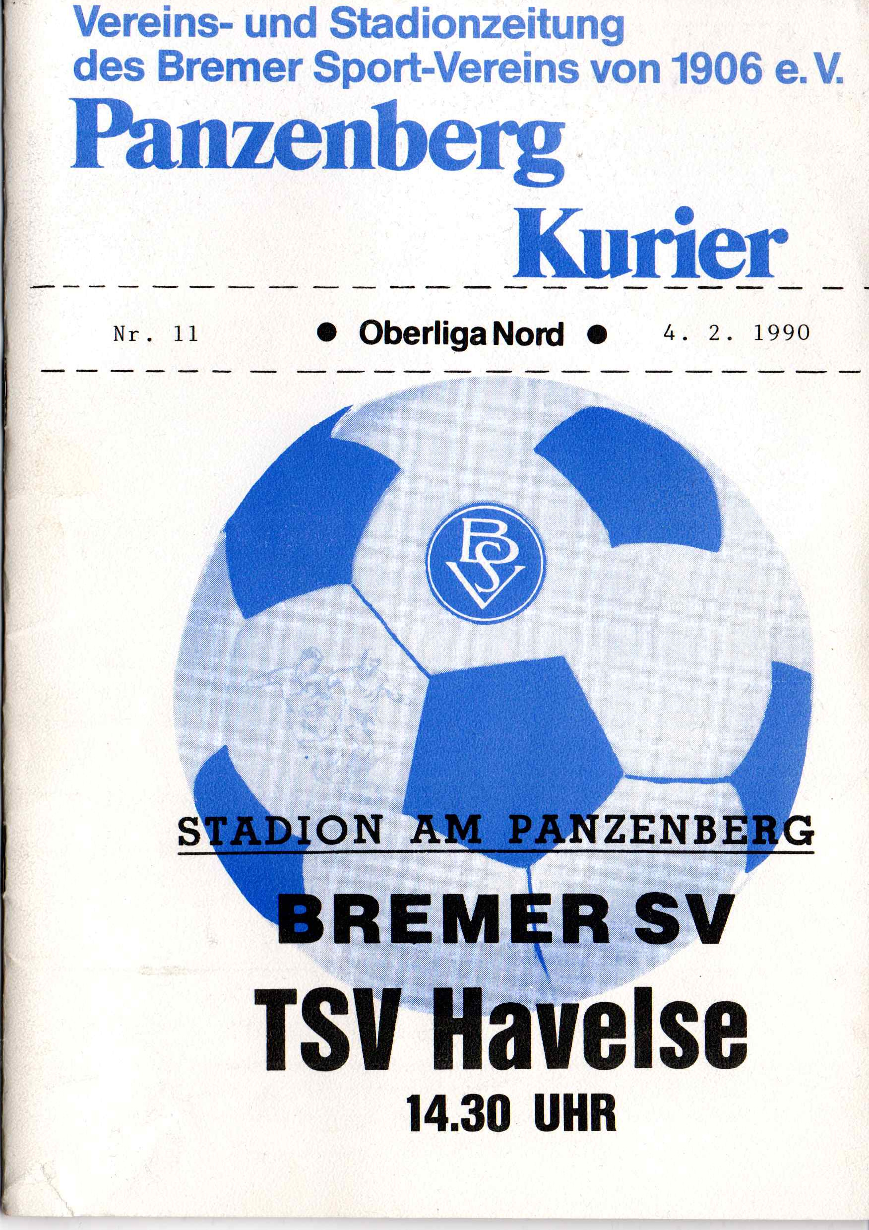 20. Spieltag [04.02.1990] Bremer SV vs. TSV Havelse 