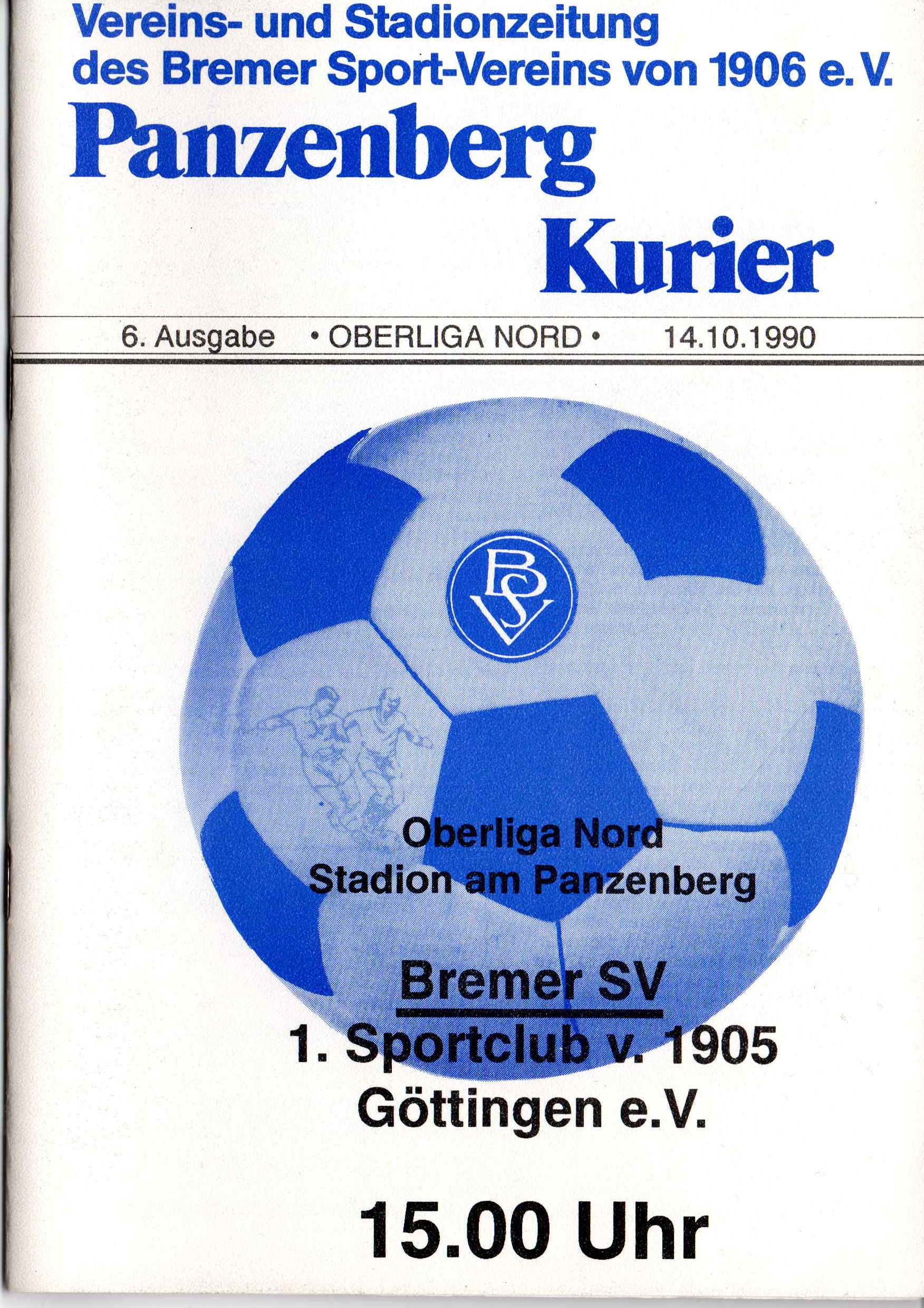11. Spieltag  [14.10.1990] Bremer SV vs. 1.SC Göttingen 05