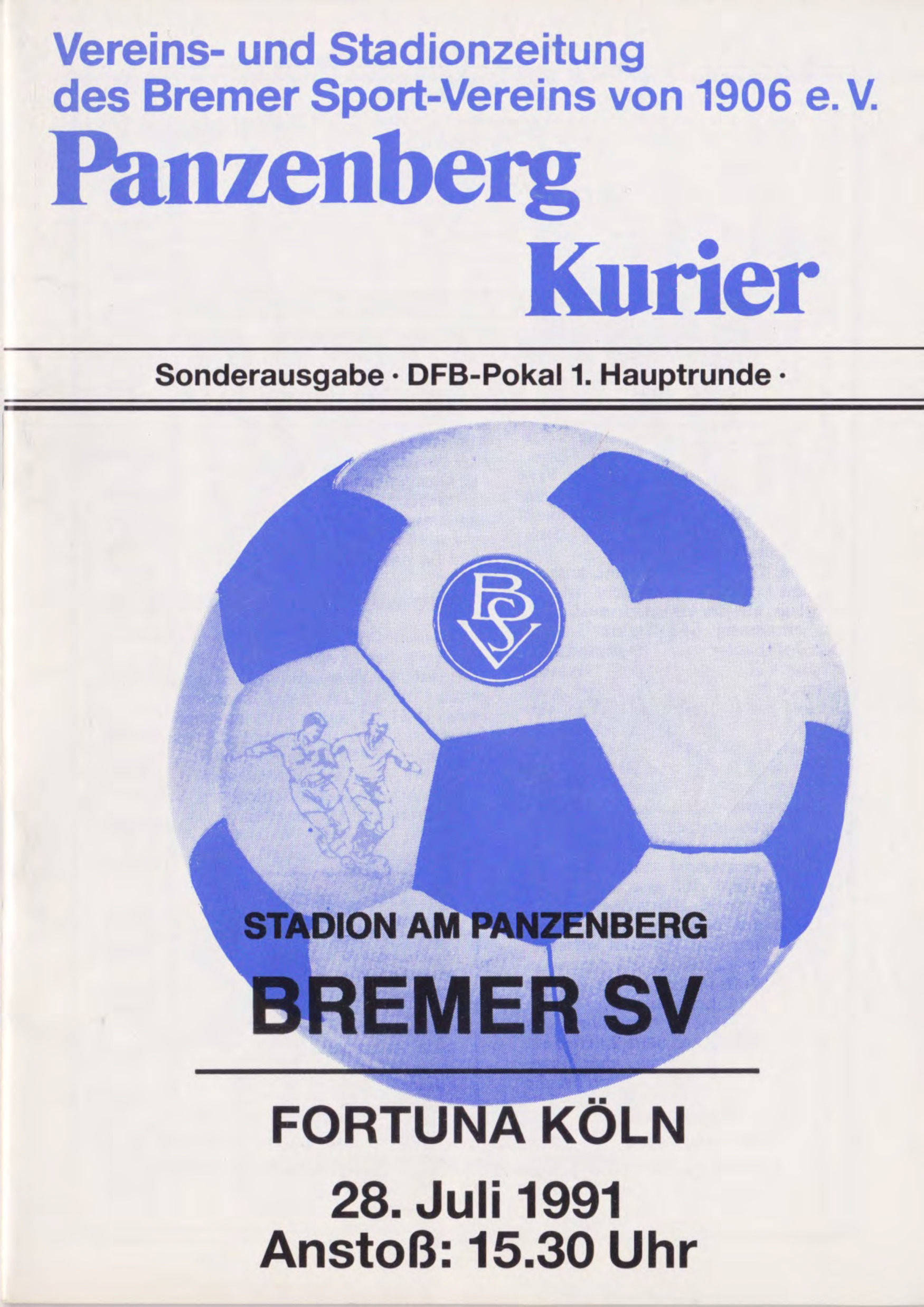 1. Runde [28.07.1991] Bremer SV vs. Fortuna Köln