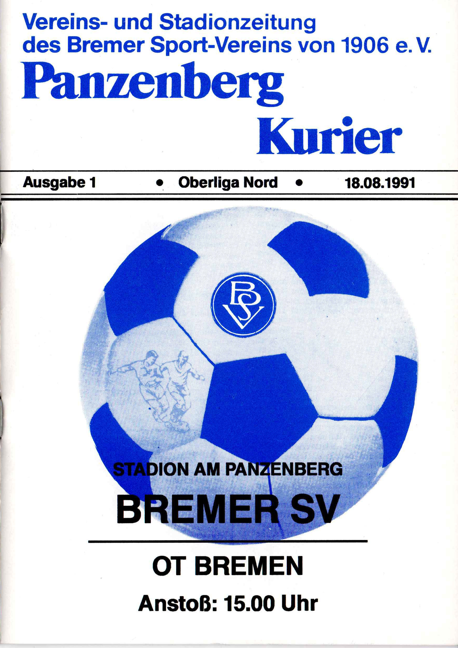 02. Spieltag  [18.08.1991] Bremer SV vs. TSV OT Bremen