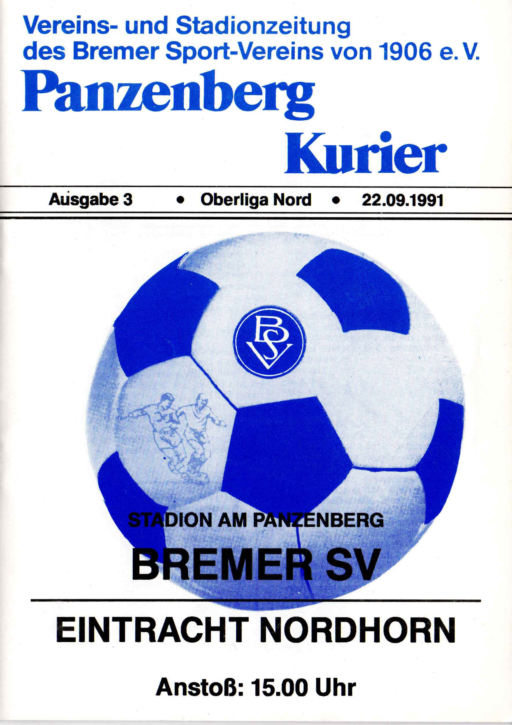06. Spieltag  [22.09.1991] Bremer SV vs. Eintracht Nordhorn