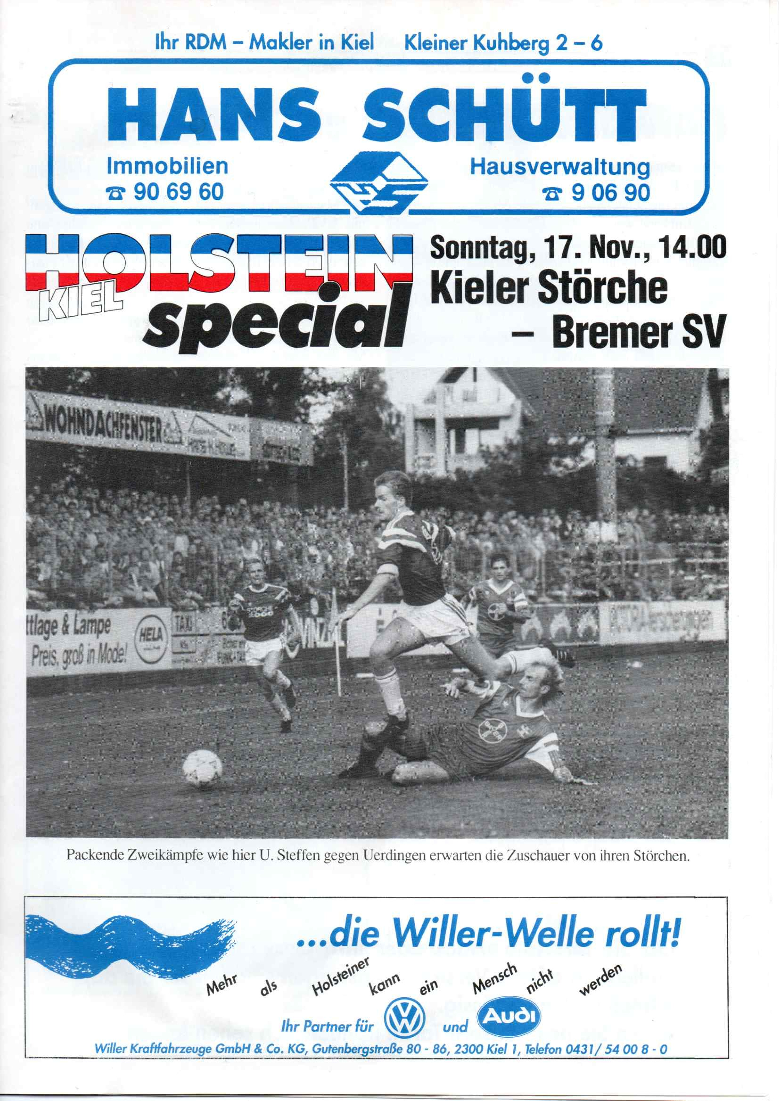13. Spieltag  [17.11.1991] Holstein Kiel vs. Bremer SV