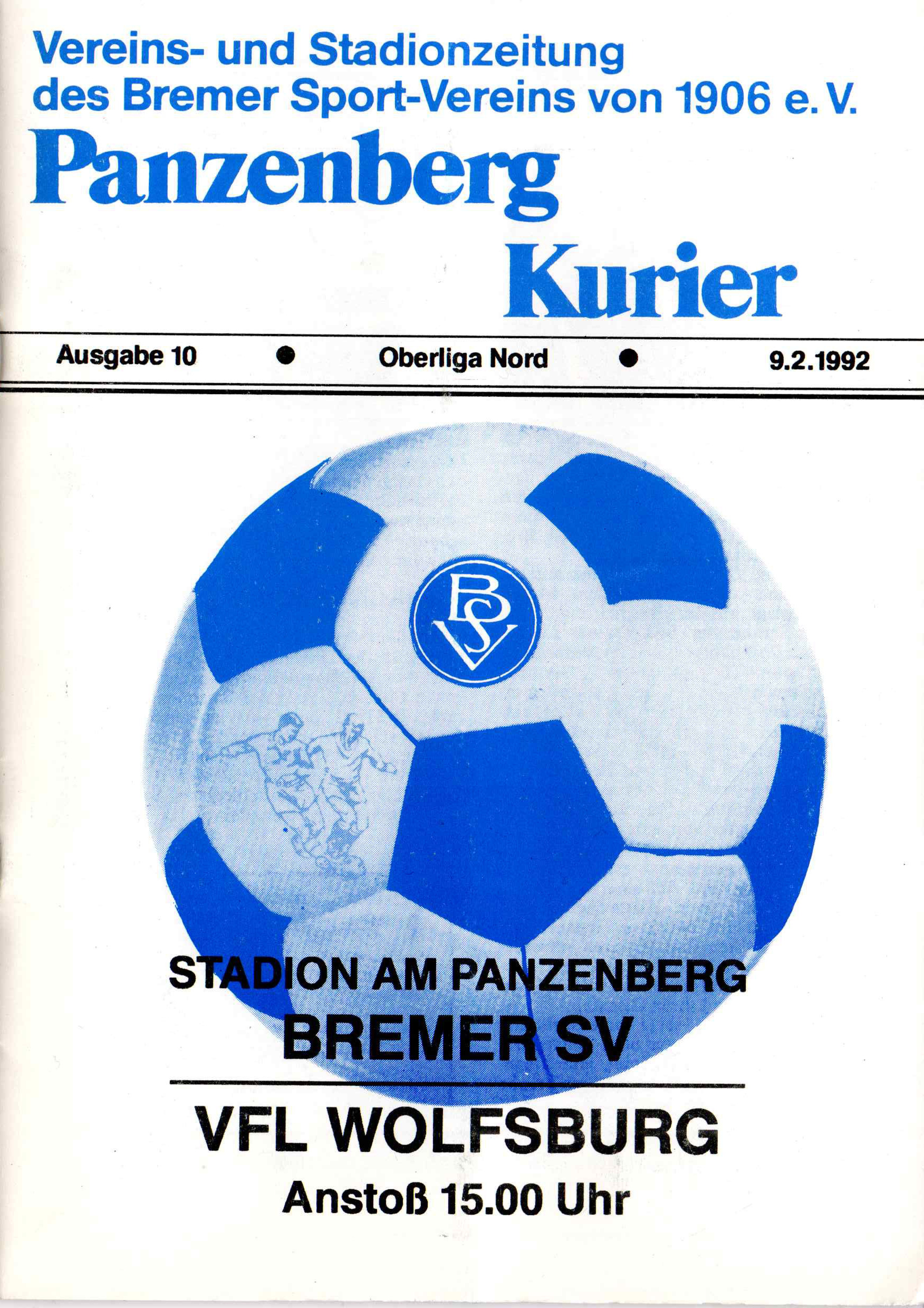 19. Spieltag  [09.02.1992] Bremer SV vs. VfL Wolfsburg