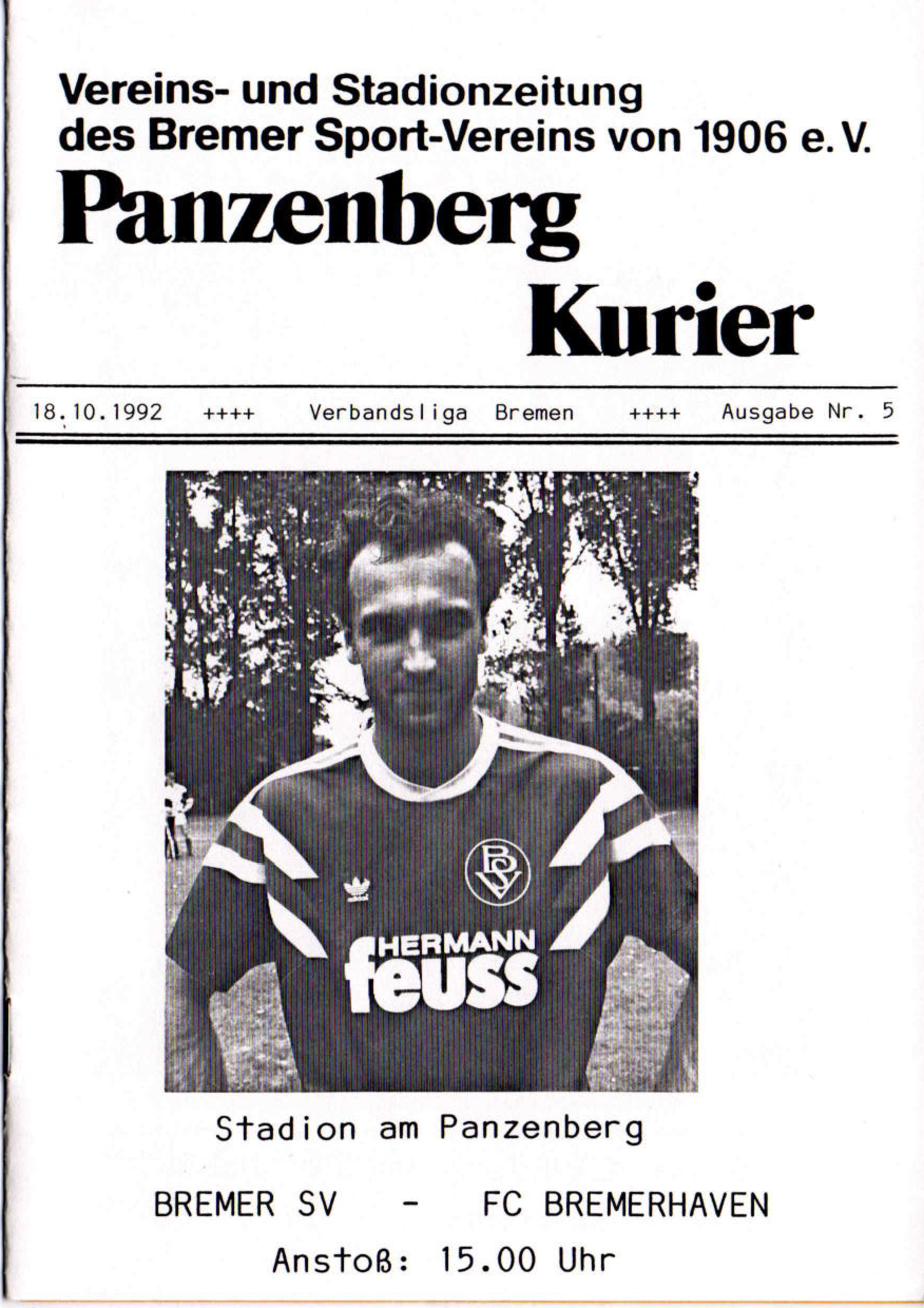 10. Spieltag  [18.10.1992] Bremer SV vs. FC Bremerhaven