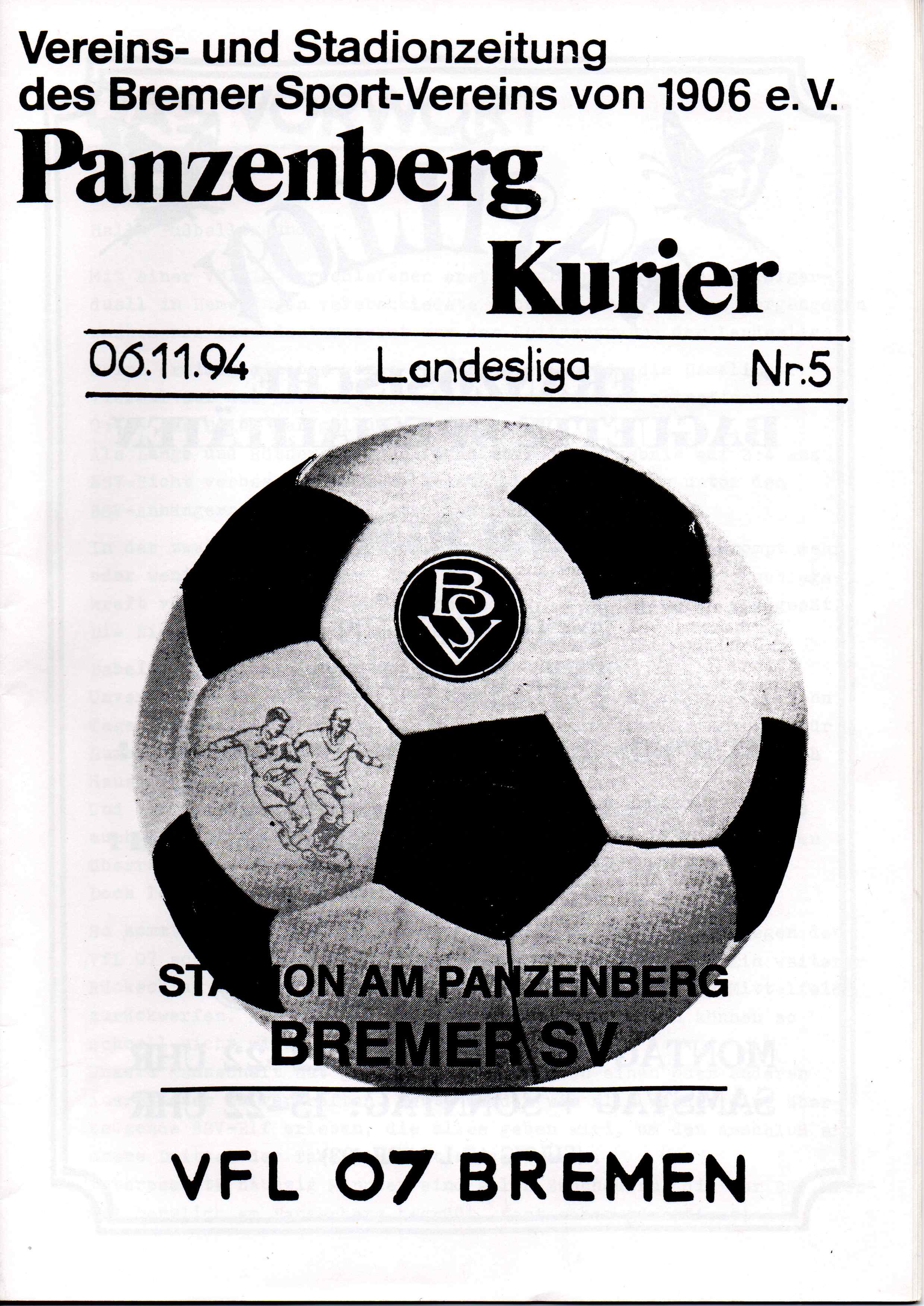 10. Spieltag  [06.11.1994] Bremer SV vs. VfL 07 Bremen