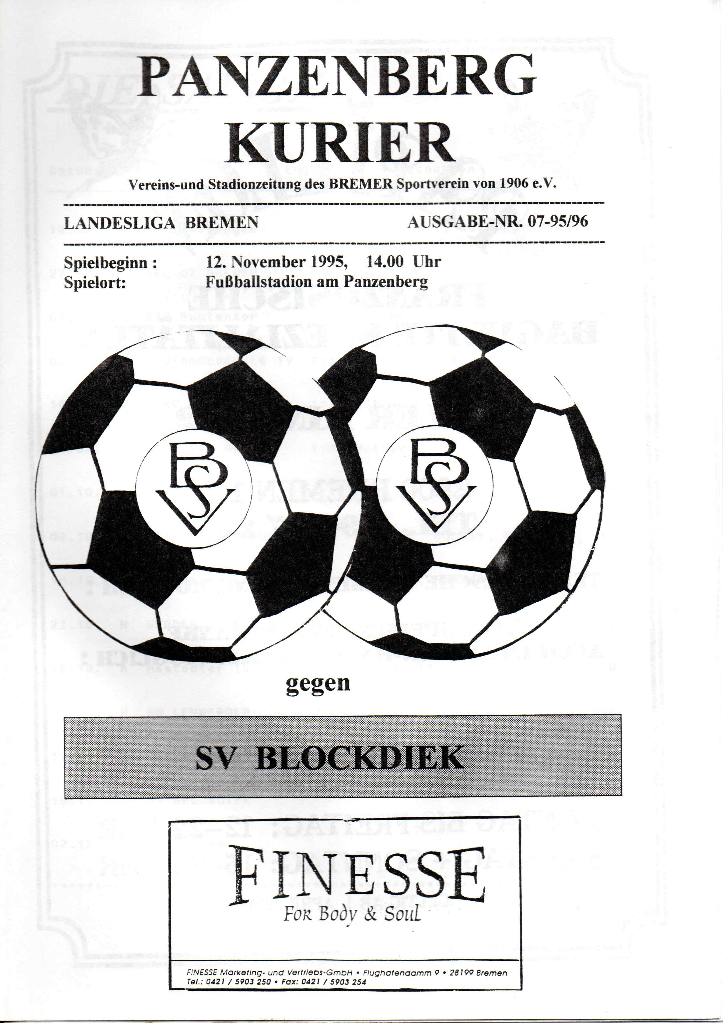 14. Spieltag  [19.11.1995] Bremer SV vs. SV Blockdiek
