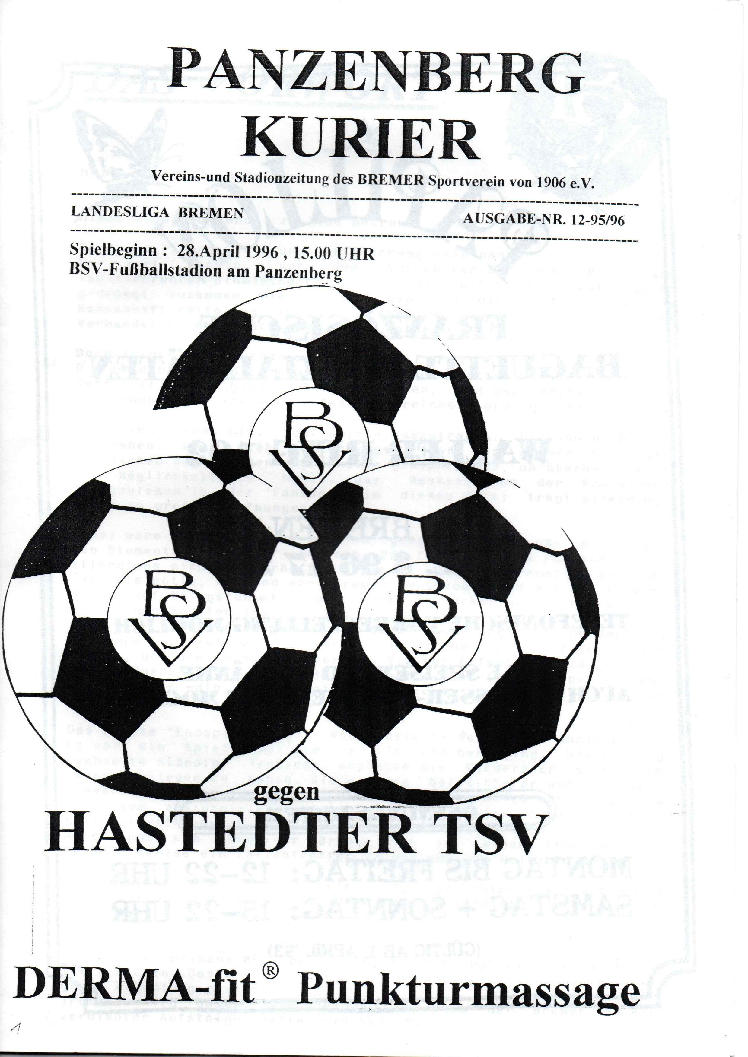 26. Spieltag  [28.04.1996] Bremer SV vs. Hastedter TSV