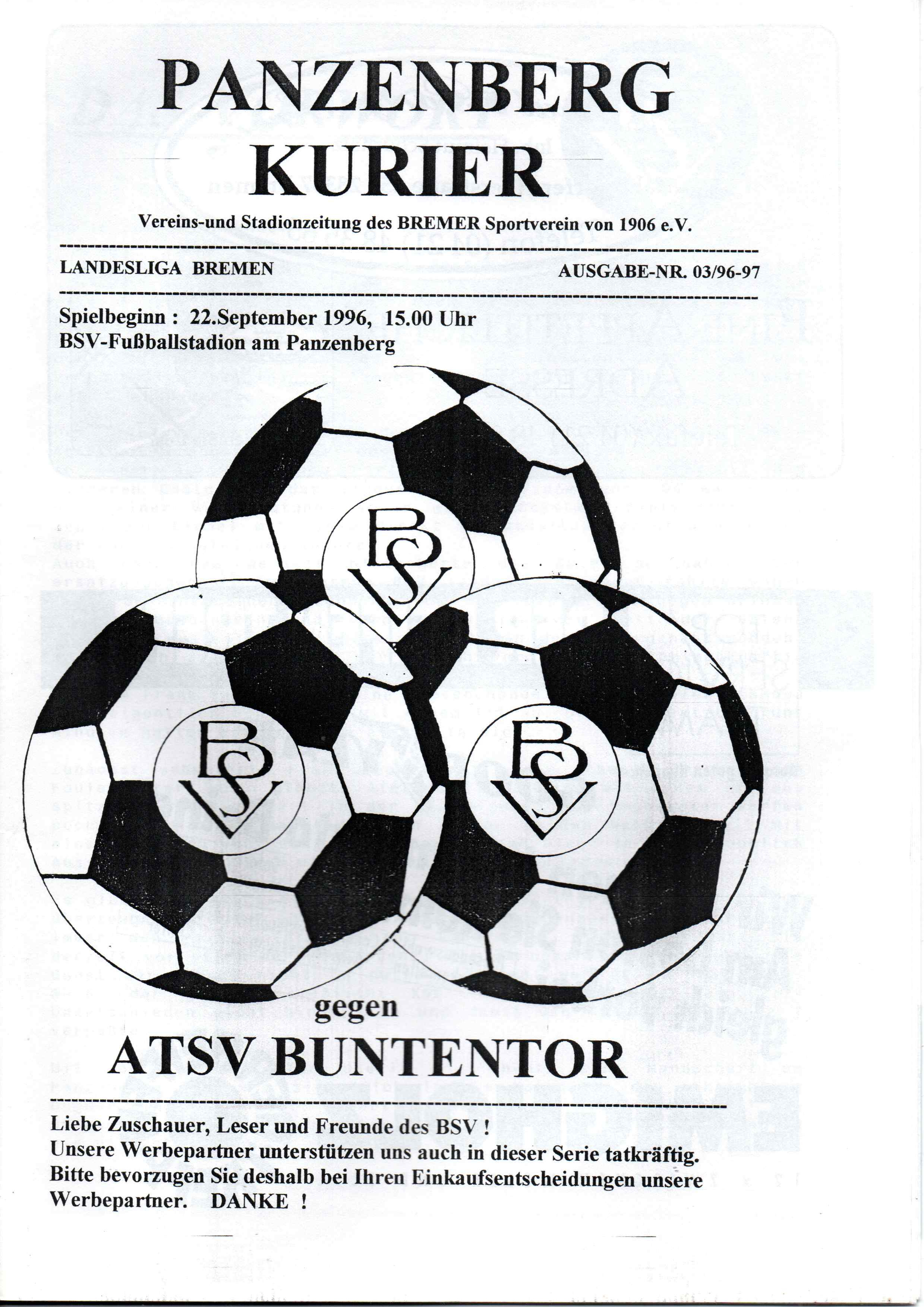 06. Spieltag  [22.09.1996] Bremer SV vs. ATS Buntentor