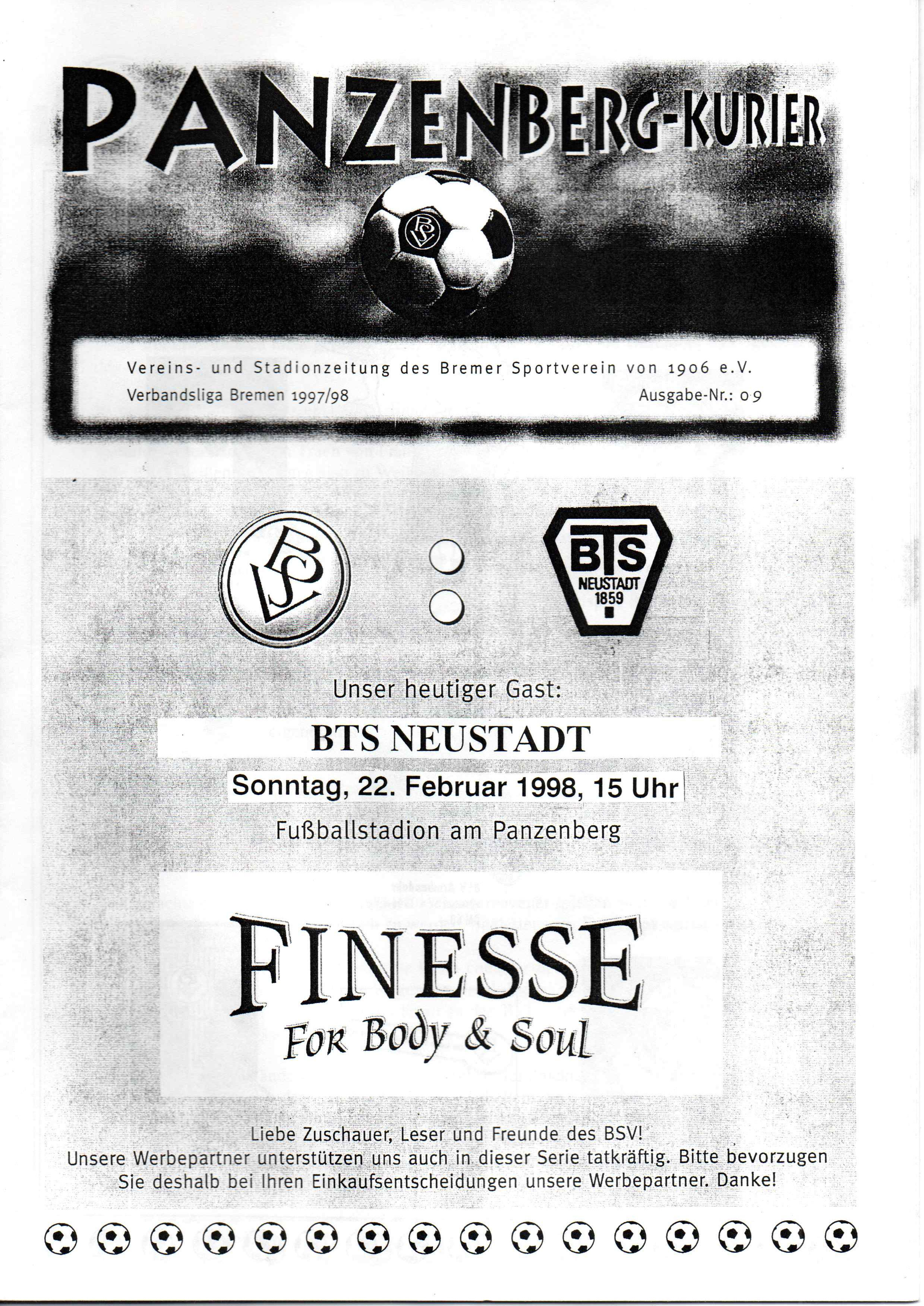 17. Spieltag  [22.02.1998] Bremer SV vs. BTS Neustadt