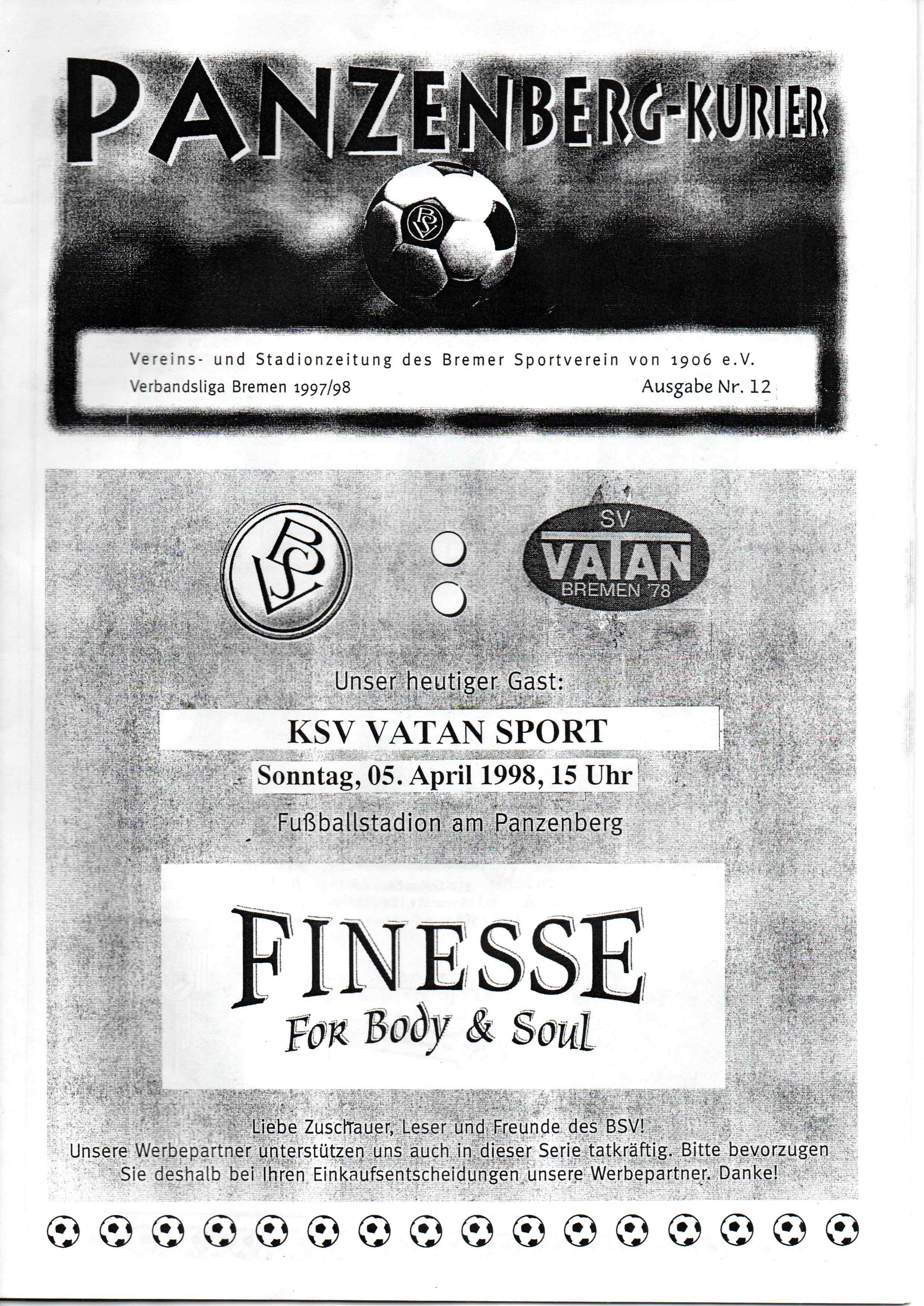 22. Spieltag  [05.04.1998] Bremer SV vs. KSV Vatan Sport