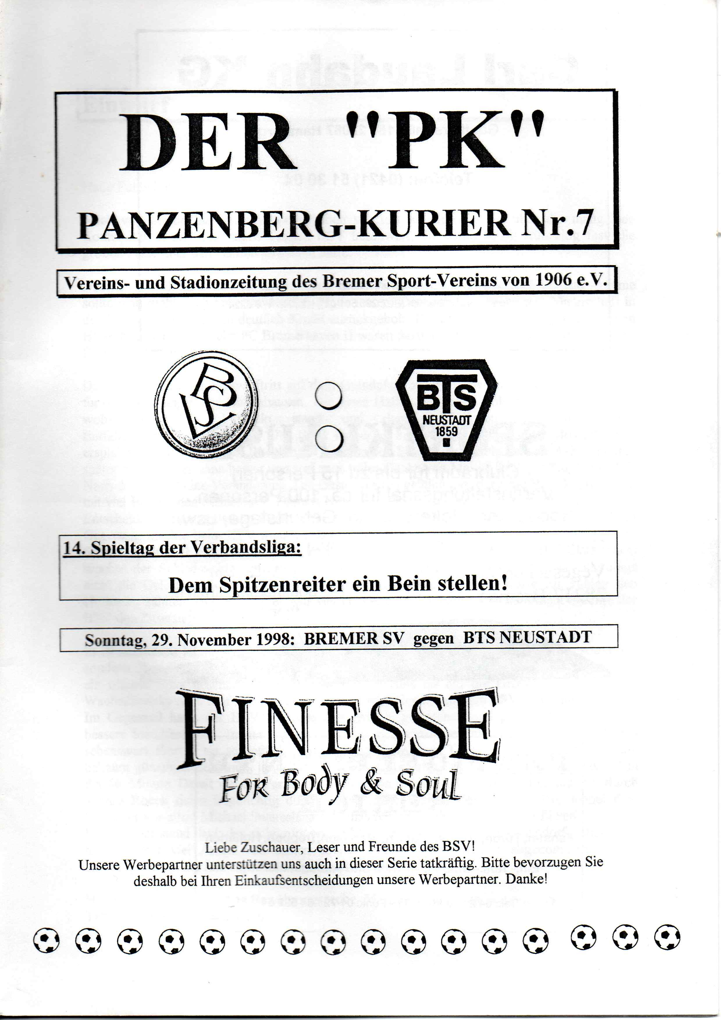 13. Spieltag [24.01.1999] Bremer SV vs. BTS Neustadt