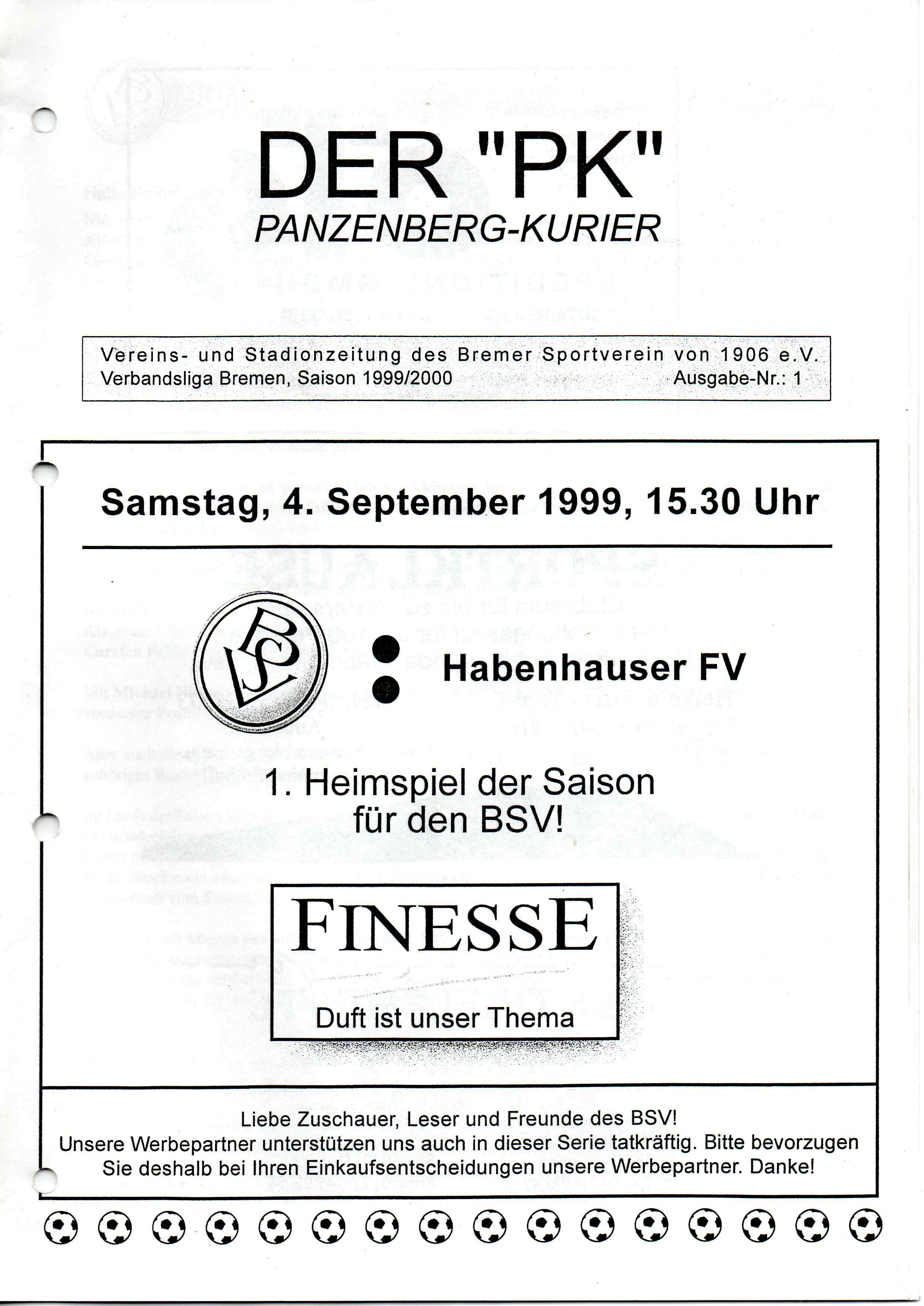 02. Spieltag [04.09.1999] Bremer SV vs. Habenhauser FV