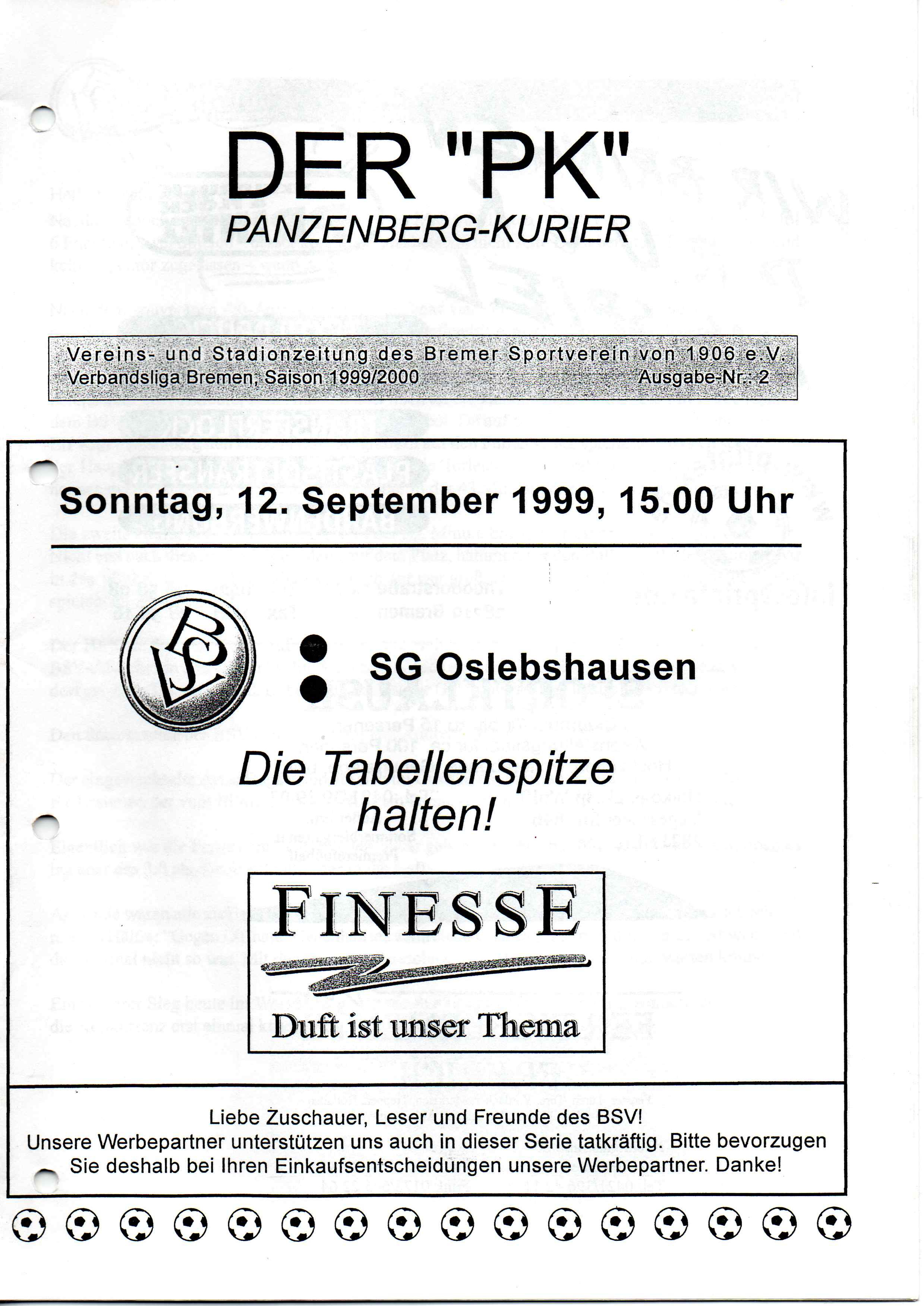 03. Spieltag [12.09.1999] Bremer SV vs. SG Oslebshausen Bremen