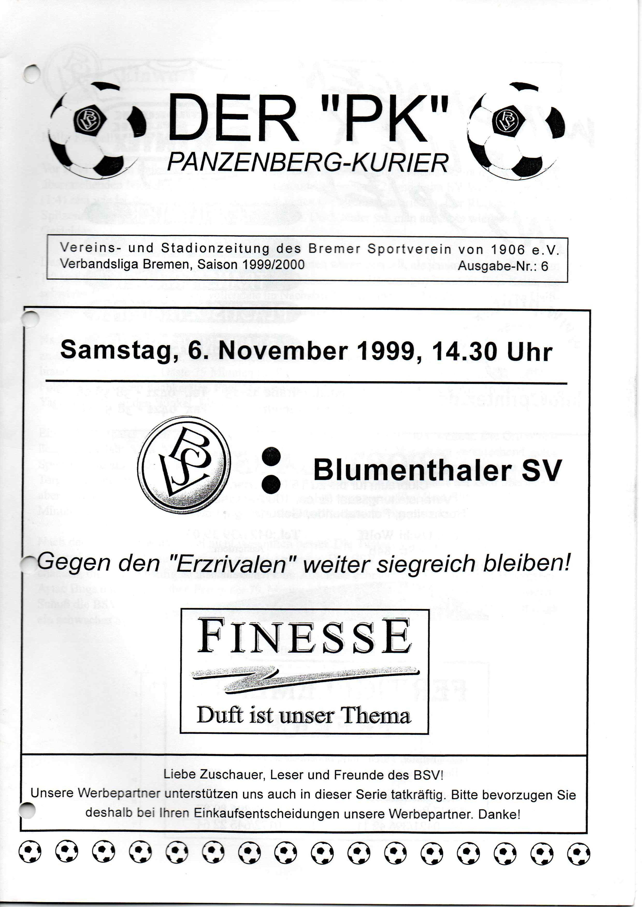 11. Spieltag [06.11.1999] Bremer SV vs. Blumenthaler SV