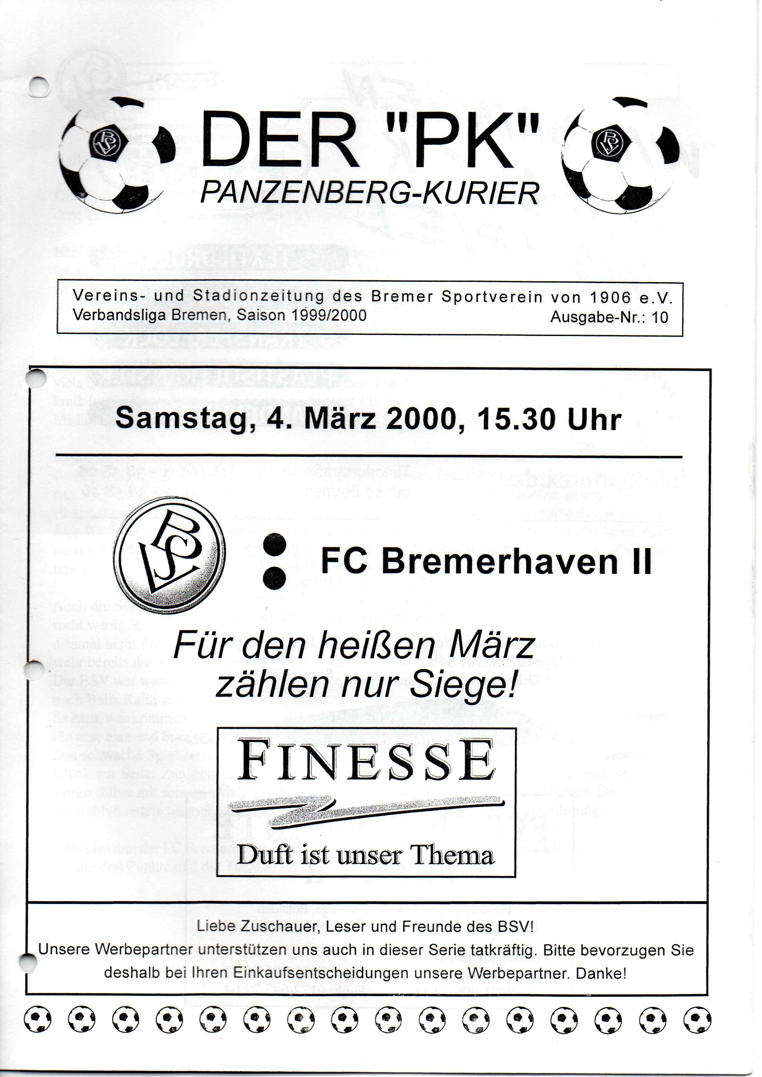 19. Spieltag [04.03.2000] Bremer SV vs. FC Bremerhaven II