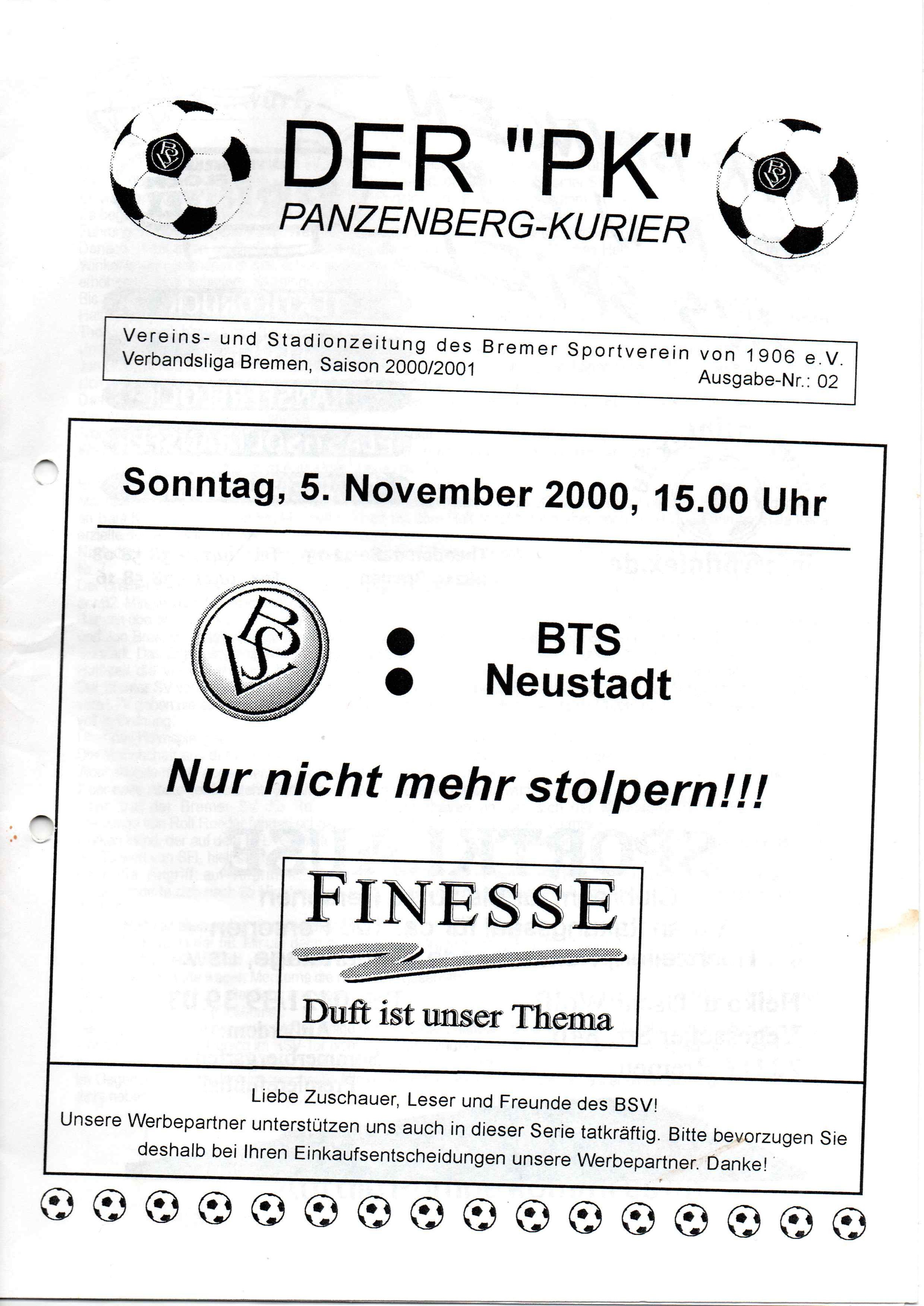 10. Spieltag [05.11.2000] Bremer SV vs. BTS Neustadt