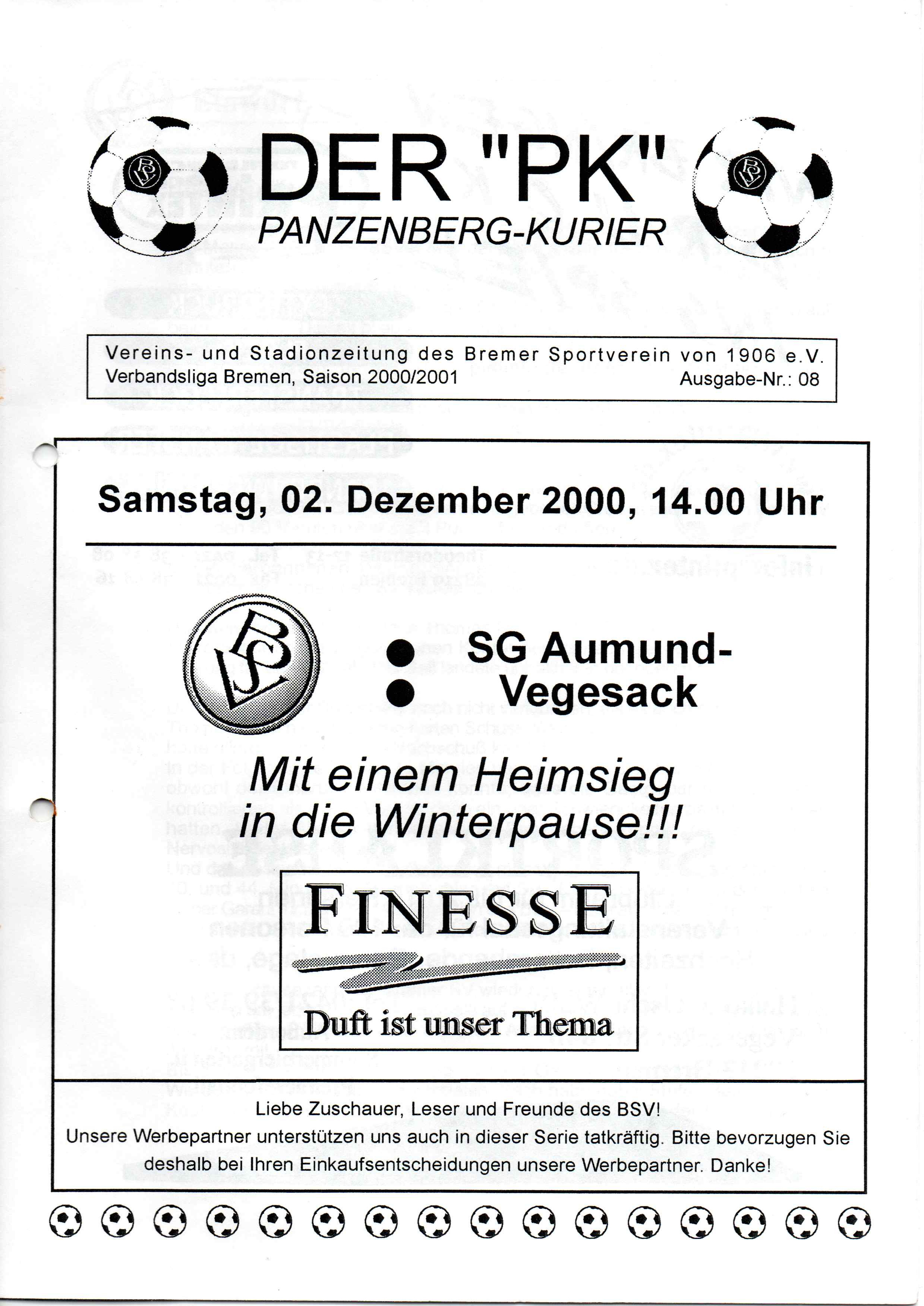 14. Spieltag [02.12.2000] Bremer SV vs. SG Aumund-Vegesack