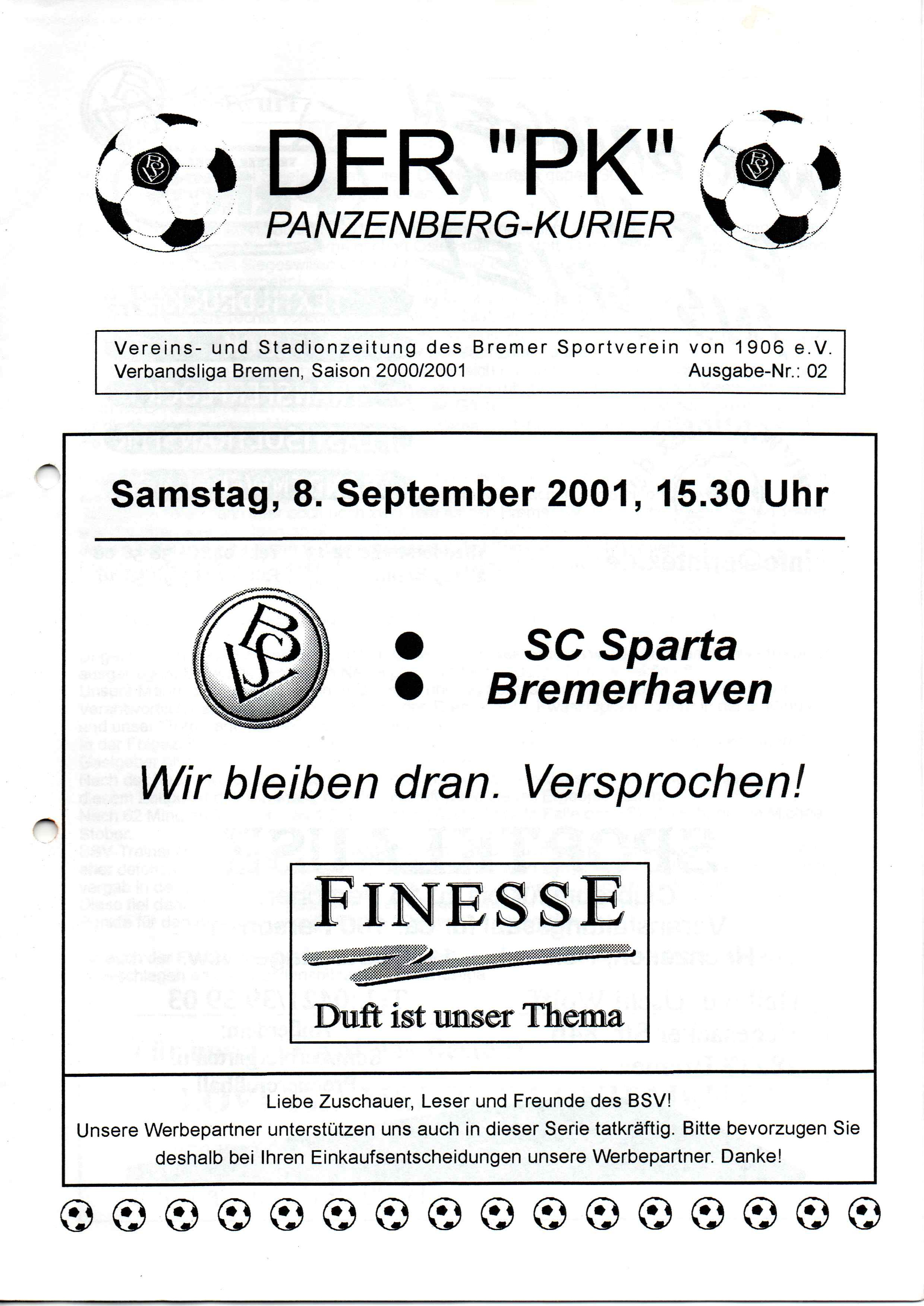 04. Spieltag [08.09.2001] Bremer SV vs. FC Sparta Bremerhaven