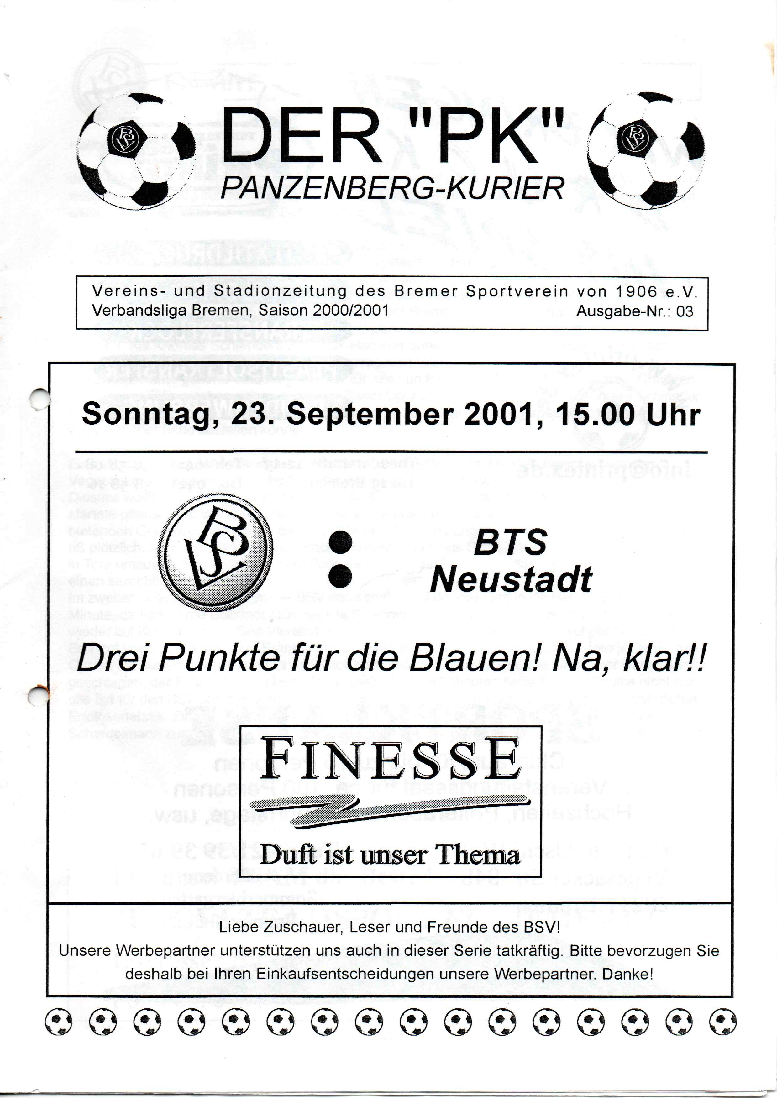 06. Spieltag [23.09.2001] Bremer SV vs. BTS Neustadt