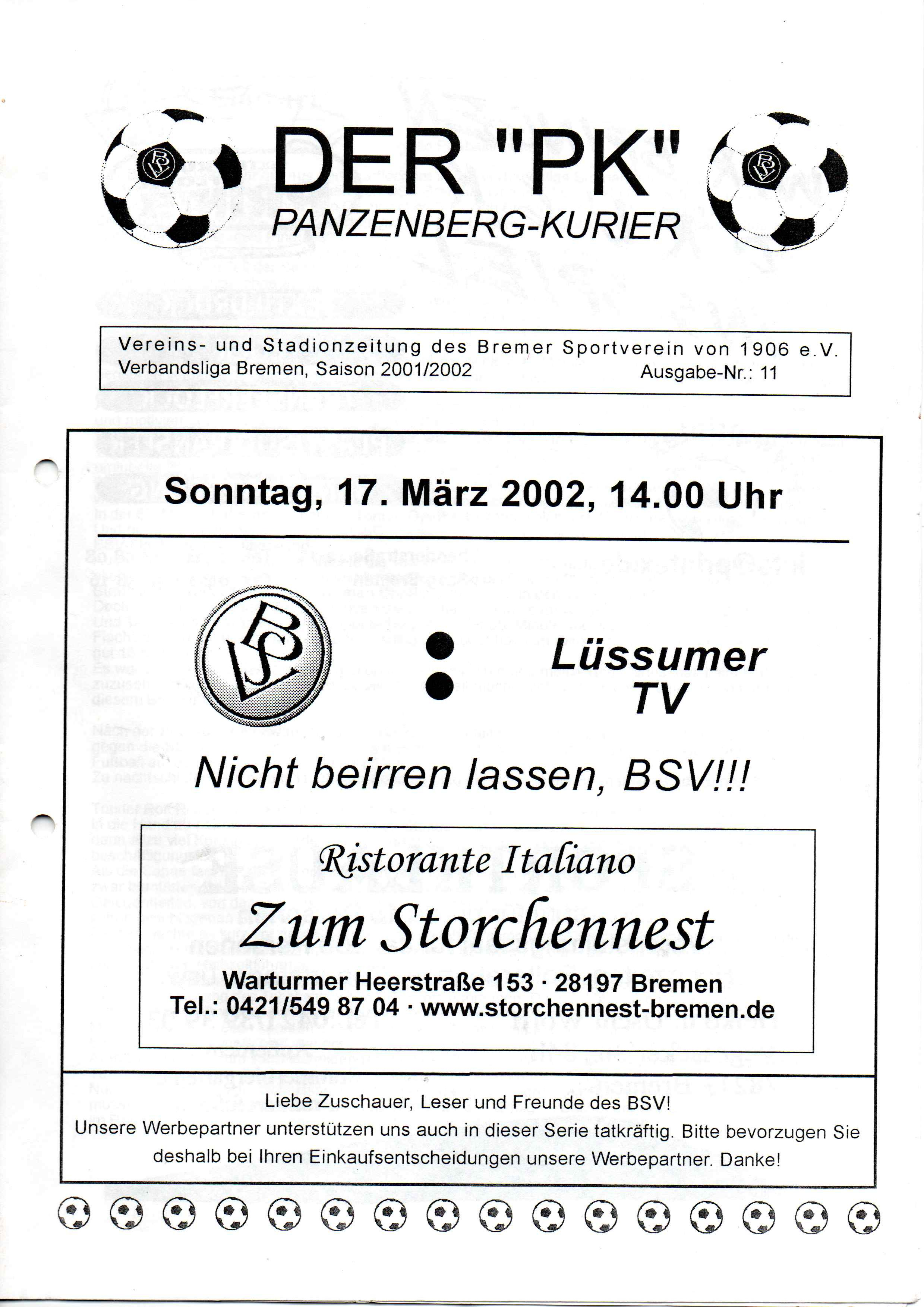 20. Spieltag [17.03.2002] Bremer SV vs. Lüssumer TV