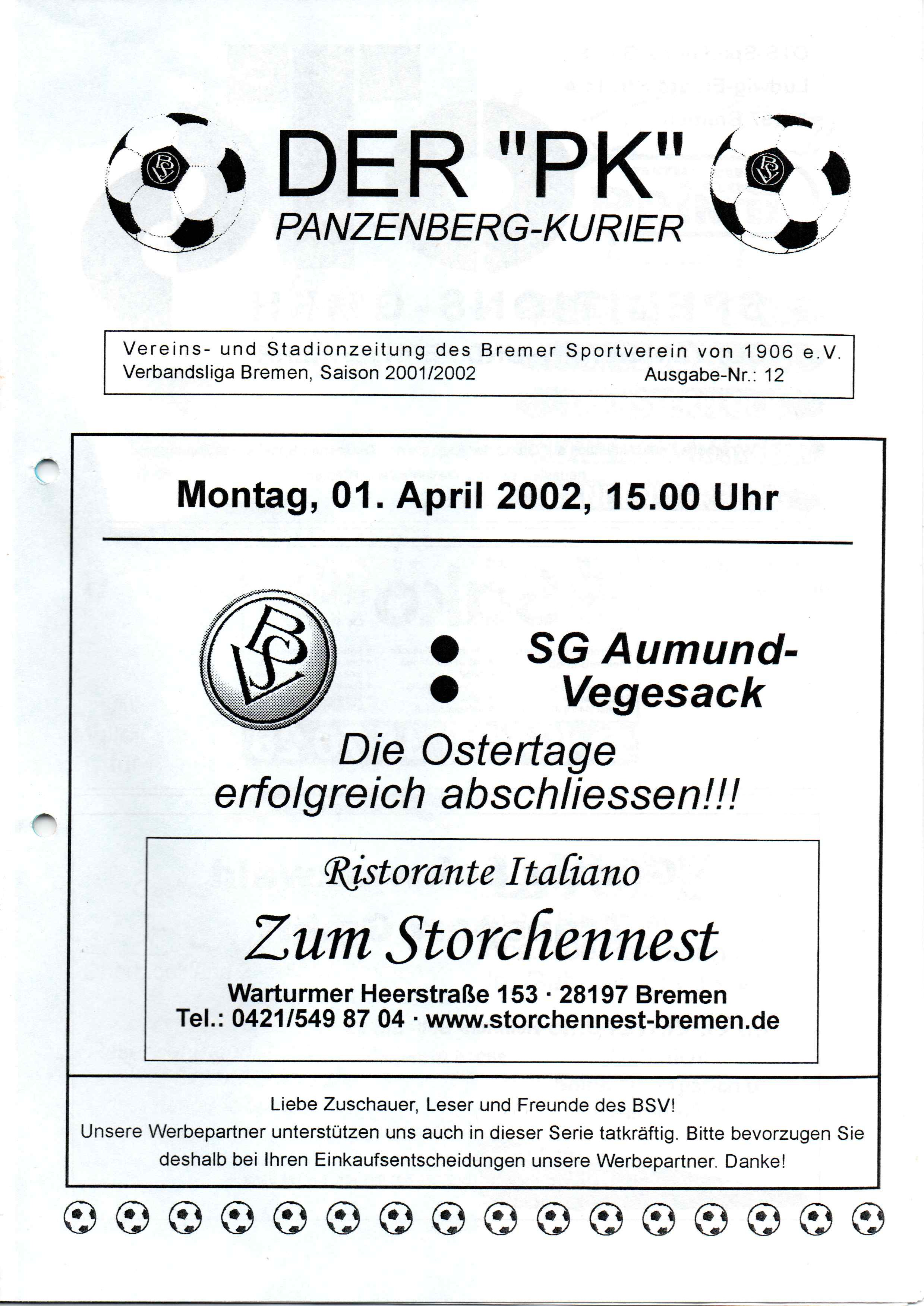 23. Spieltag [01.04.2002] Bremer SV vs. SG Aumund-Vegesack