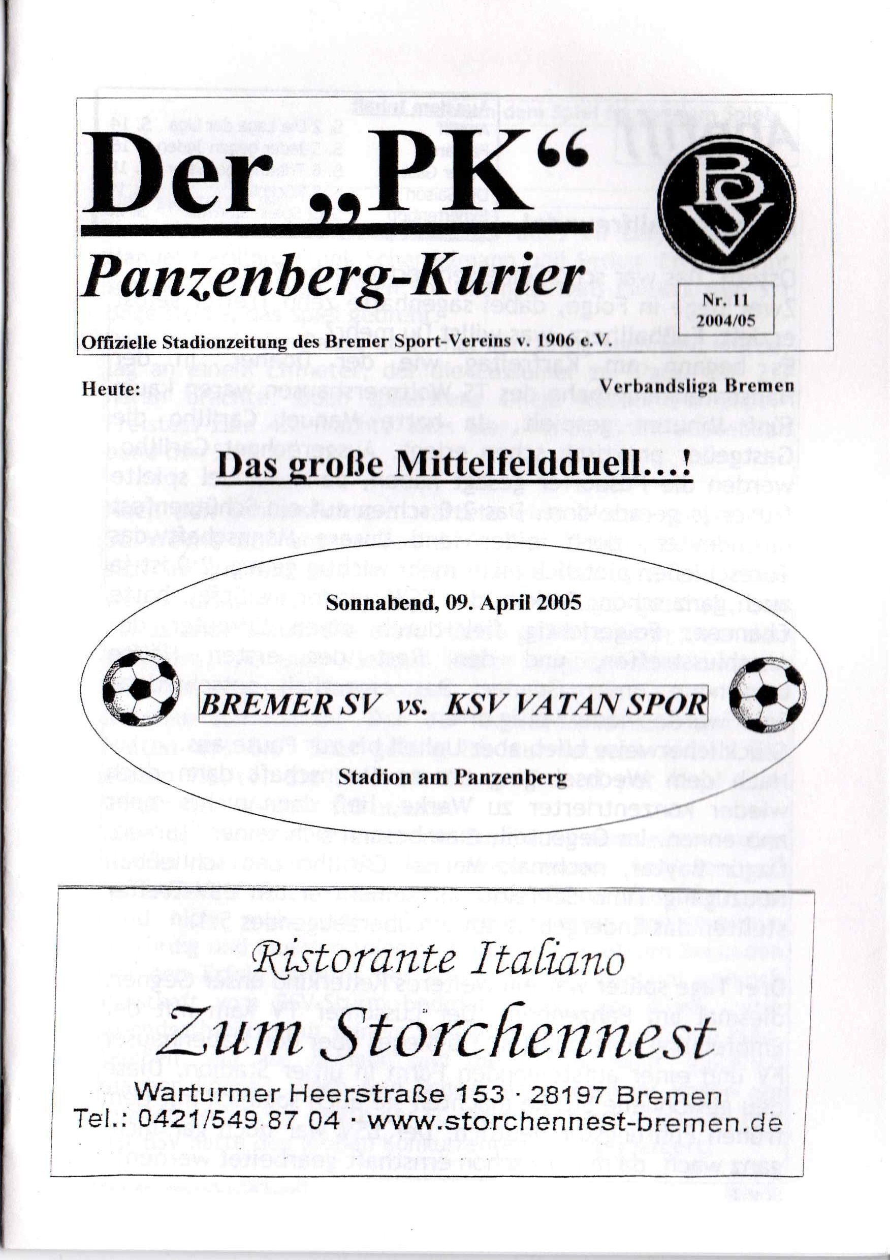 21. Spieltag [09.04.2005] Bremer SV vs. KSV Vatan Sport