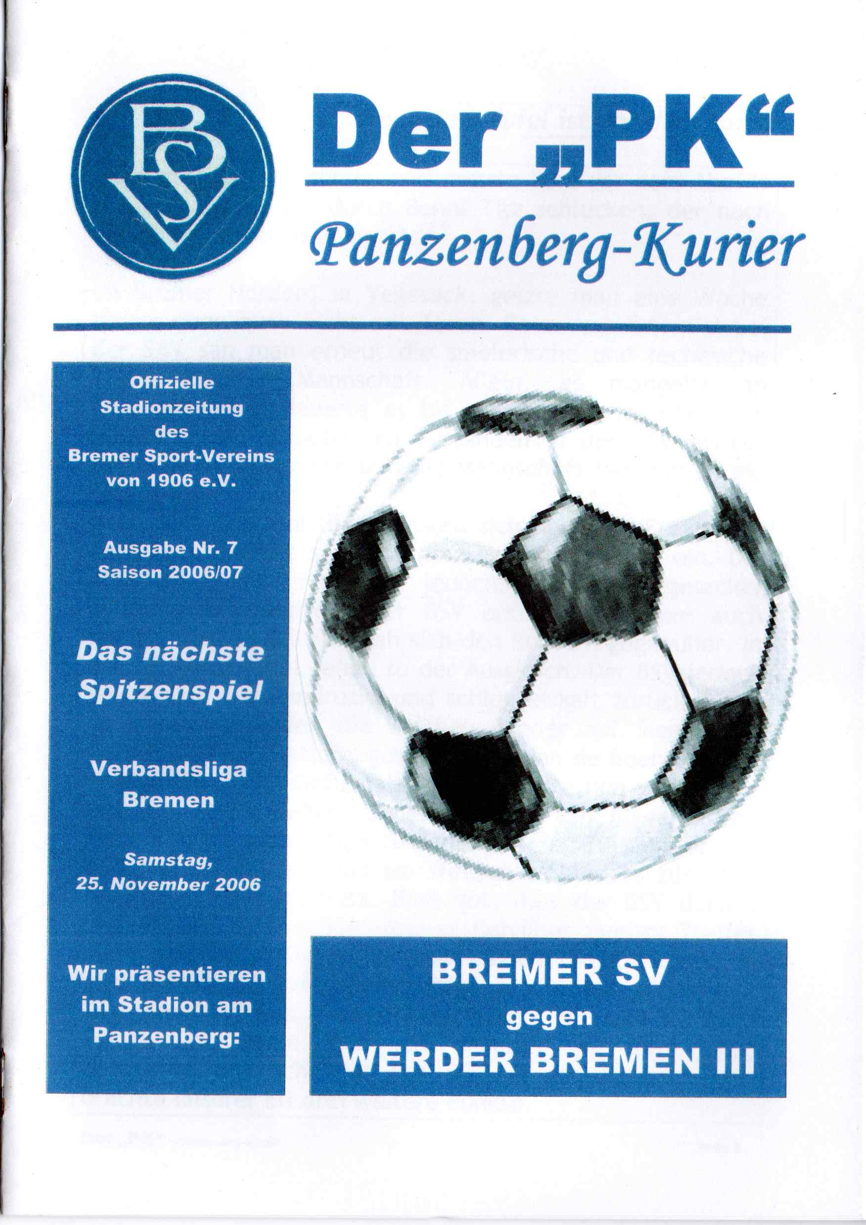 12. Spieltag [25.11.2006] Bremer SV vs. SV Werder Bremen III