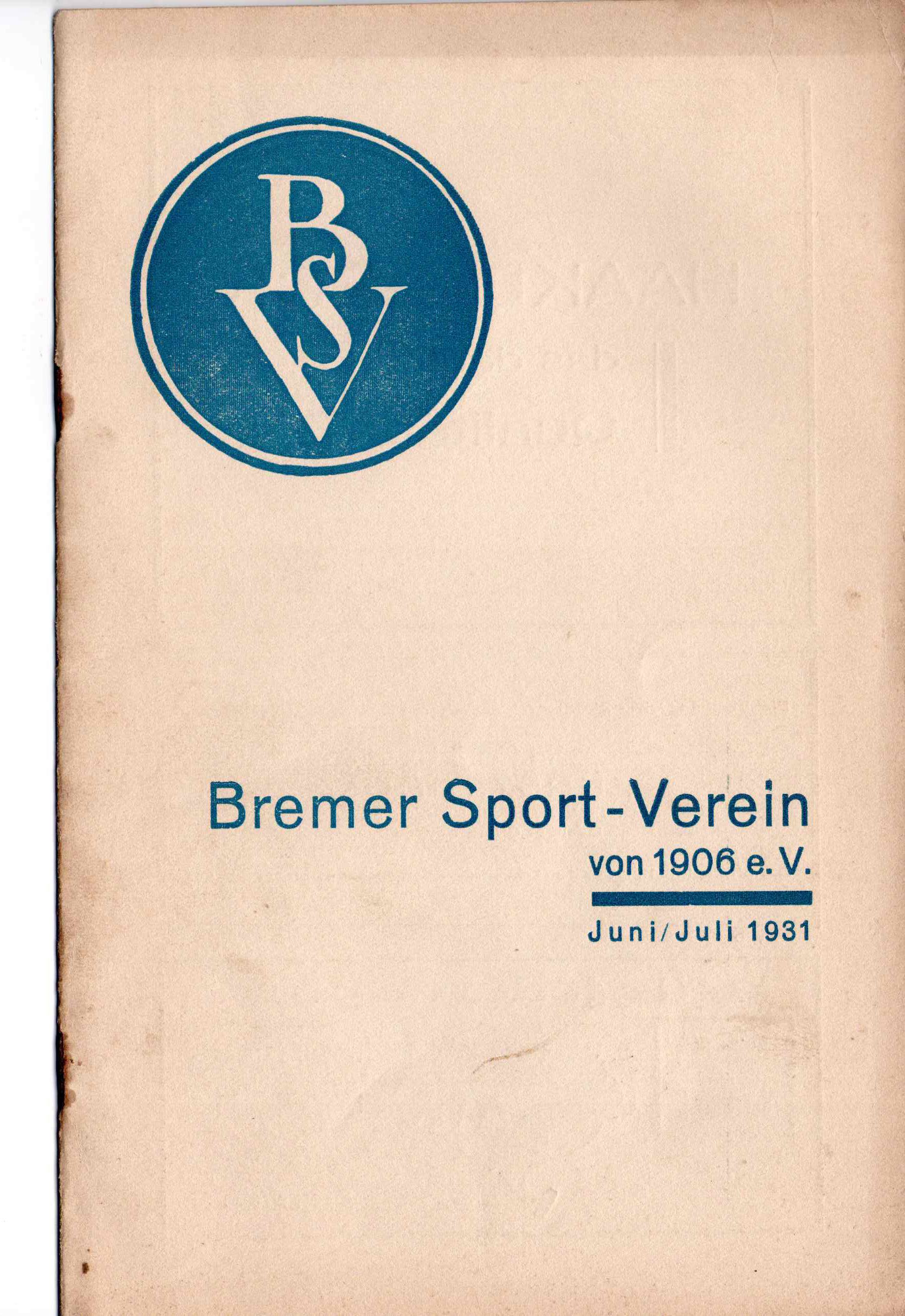 Vereinszeitung Juni/Juli 1931
