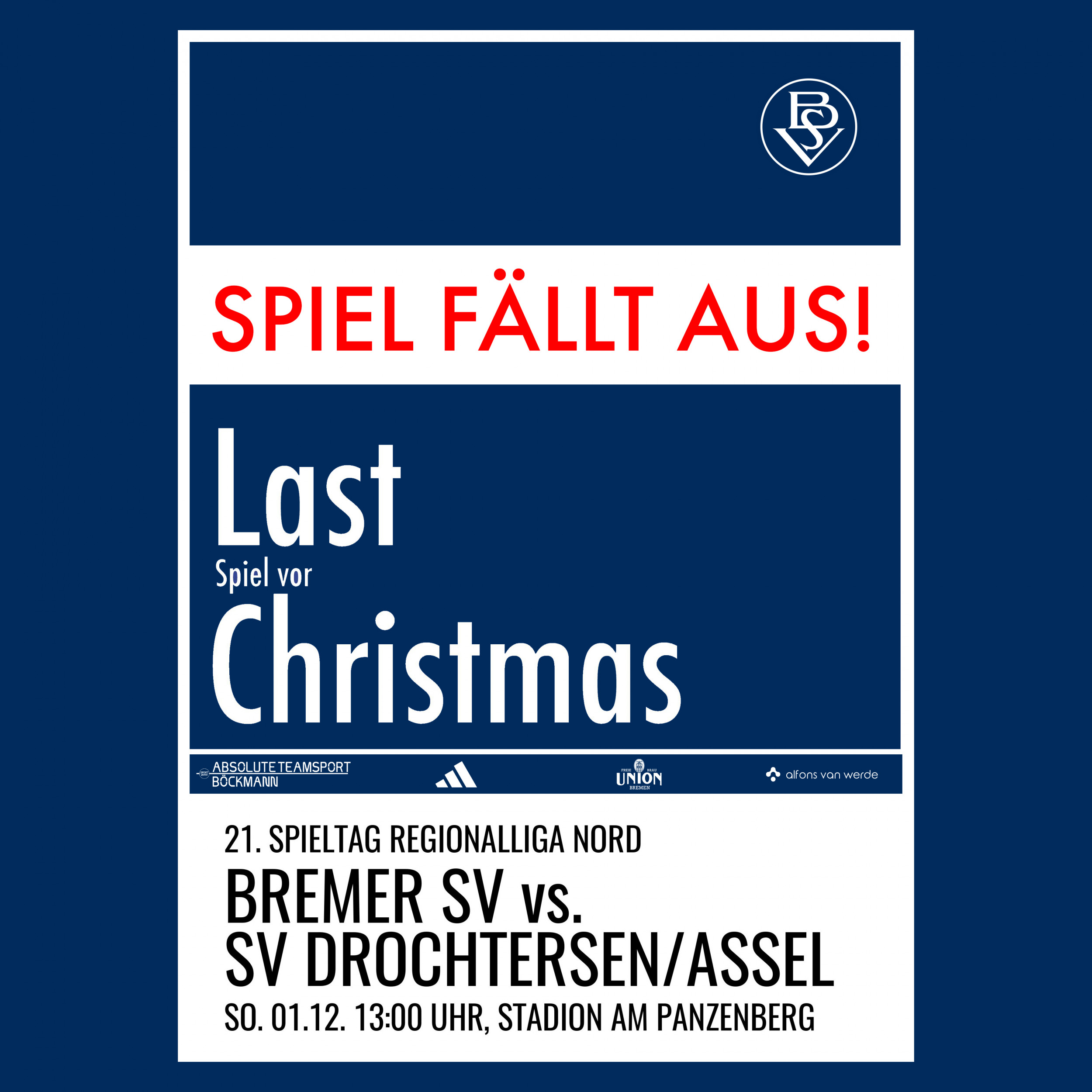 Spielausfall BSV - Drochtersen